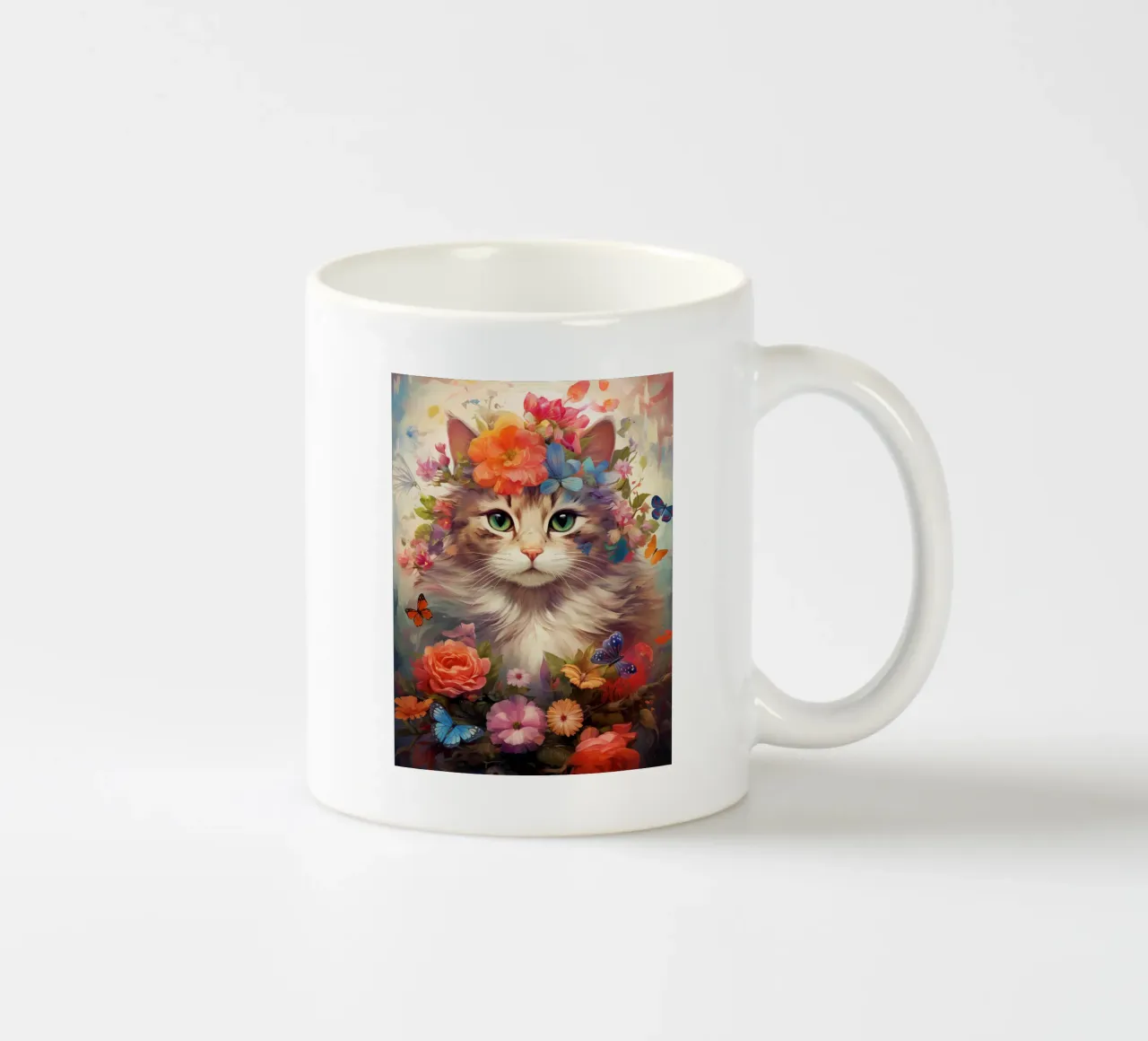 Cat Flowers 3 tazza in ceramica da Mateo