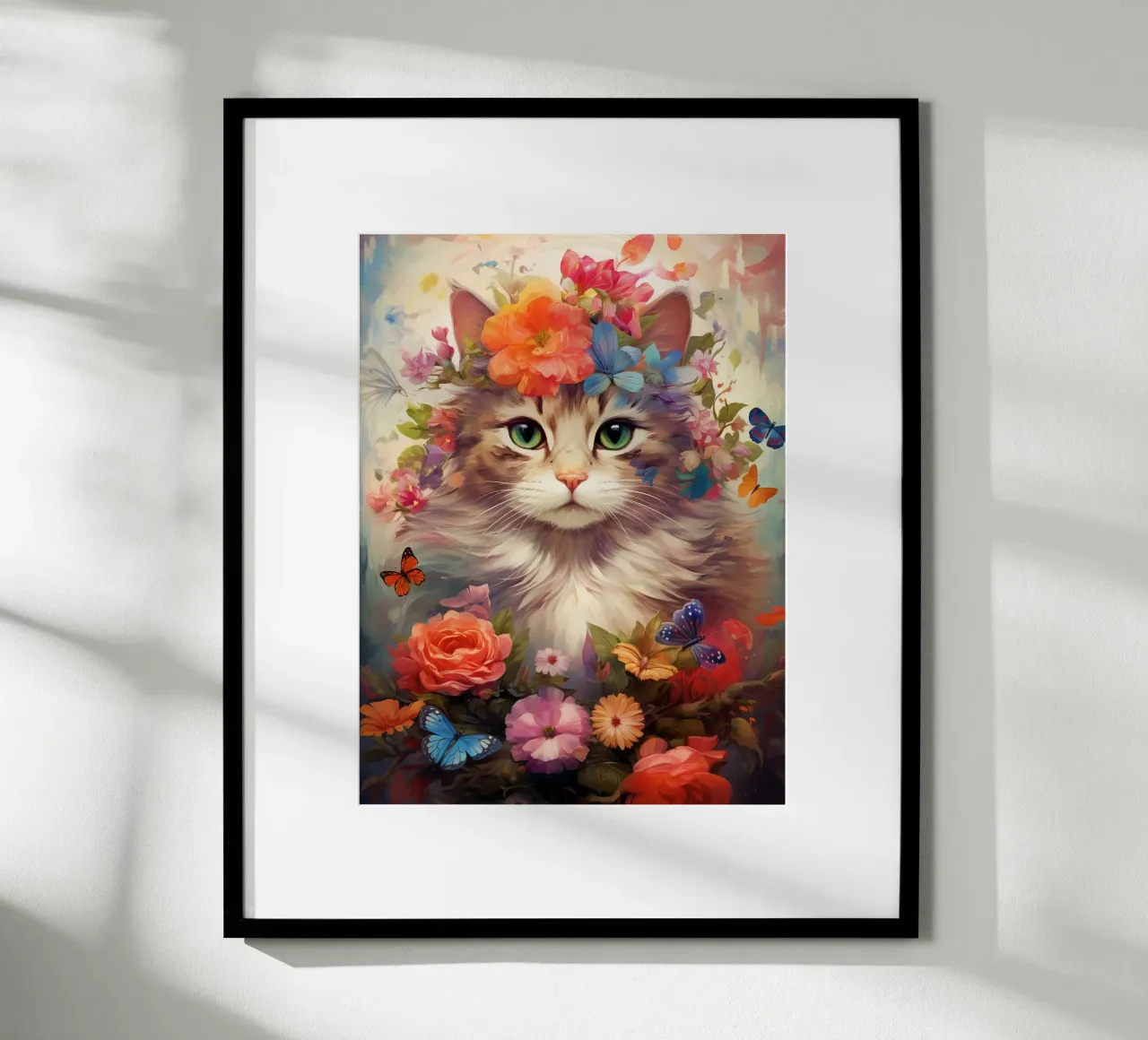 Cat Flowers 3 hahnemühle by Mateo