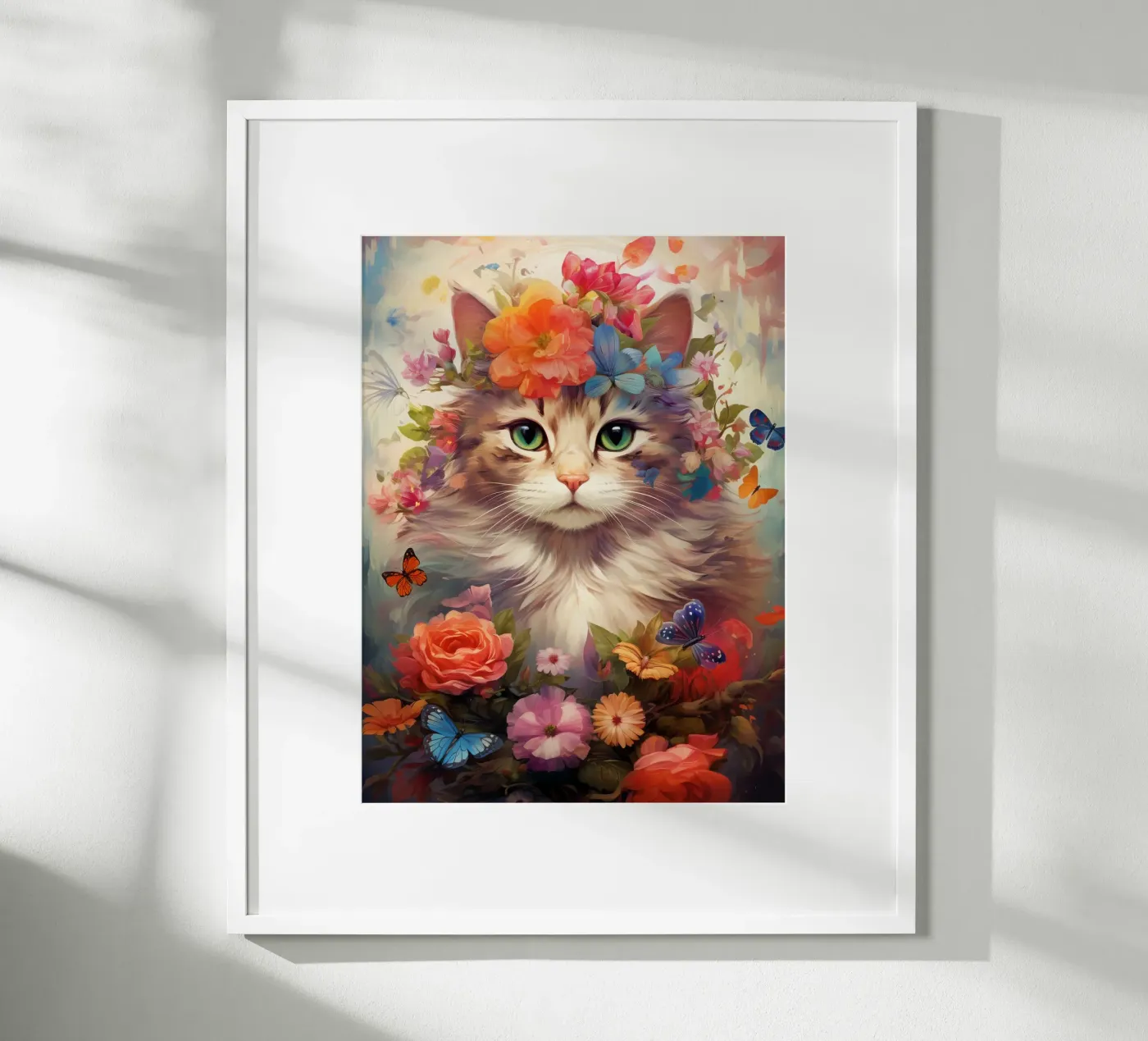 Cat Flowers 3 poster by Mateo