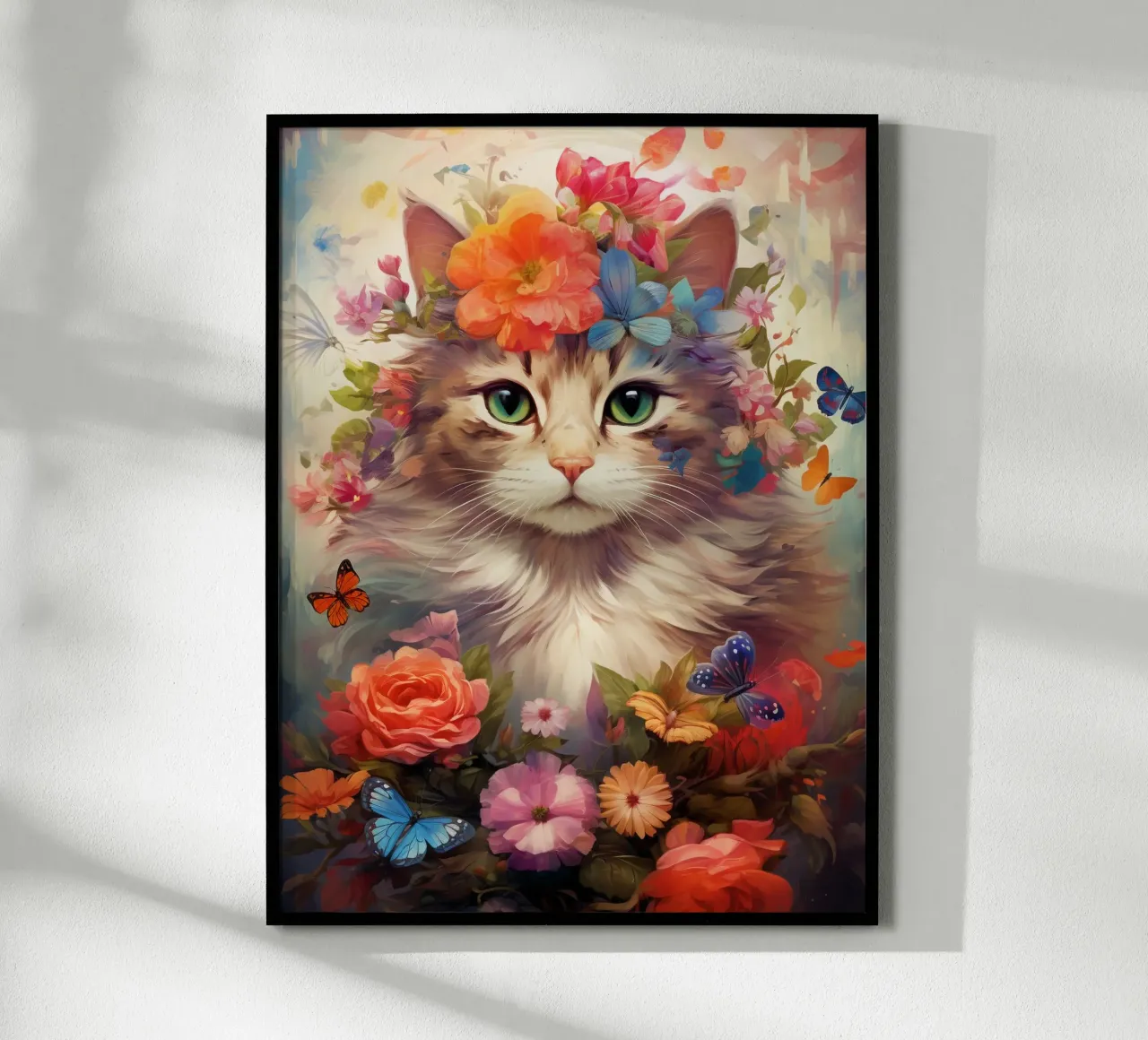 Cat Flowers 3 hahnemühle by Mateo