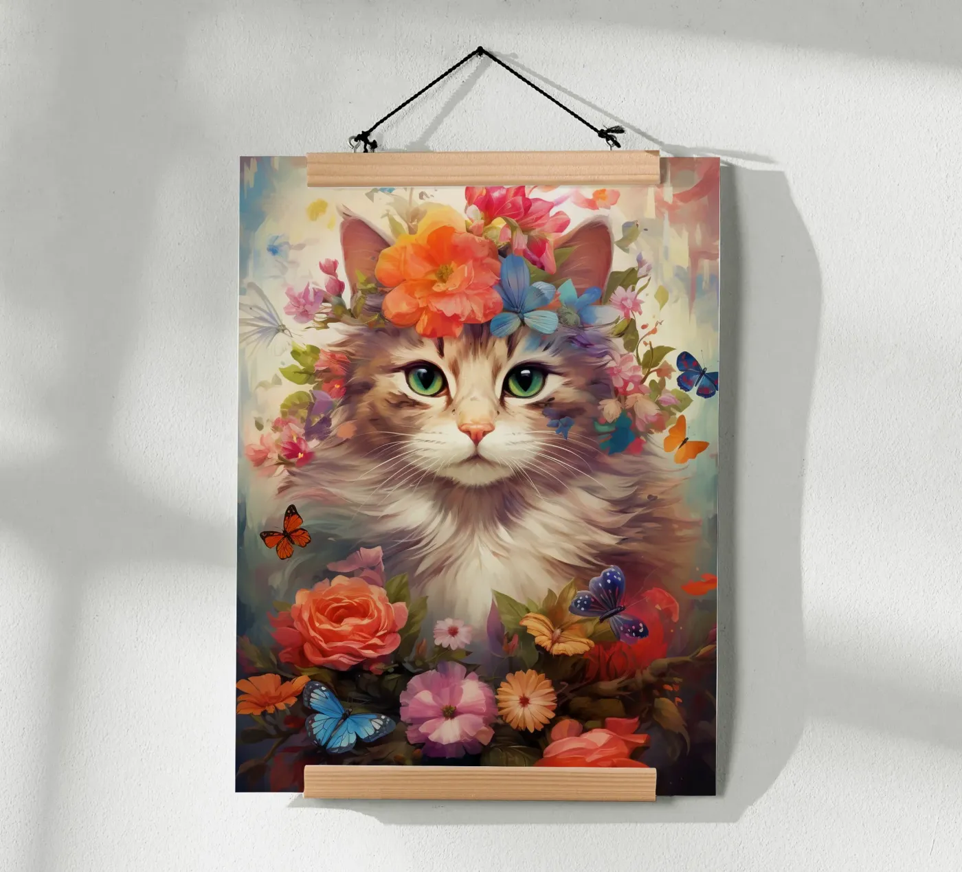 Cat Flowers 3 poster by Mateo