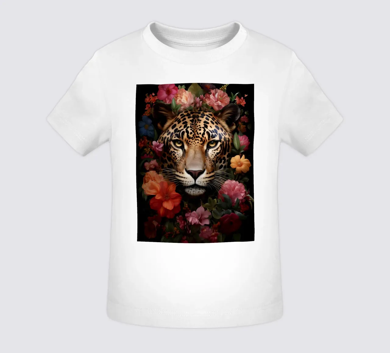 Leopard Flowers 3 Baby T-Shirt von Mateo