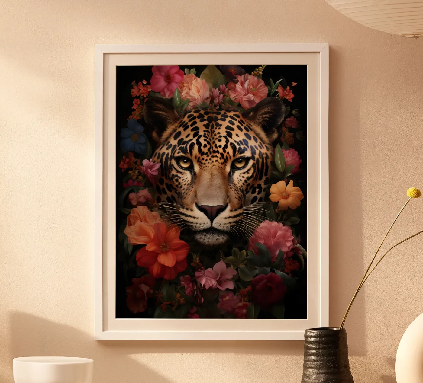 Leopard Flowers 3 poster van Mateo