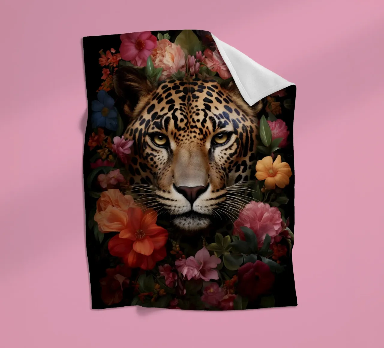 Leopard Flowers 3 coperta in pile da Mateo