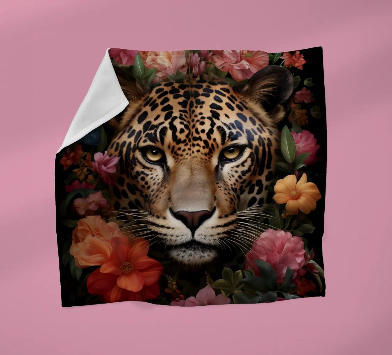 Leopard Flowers 3 coperta in pile da Mateo