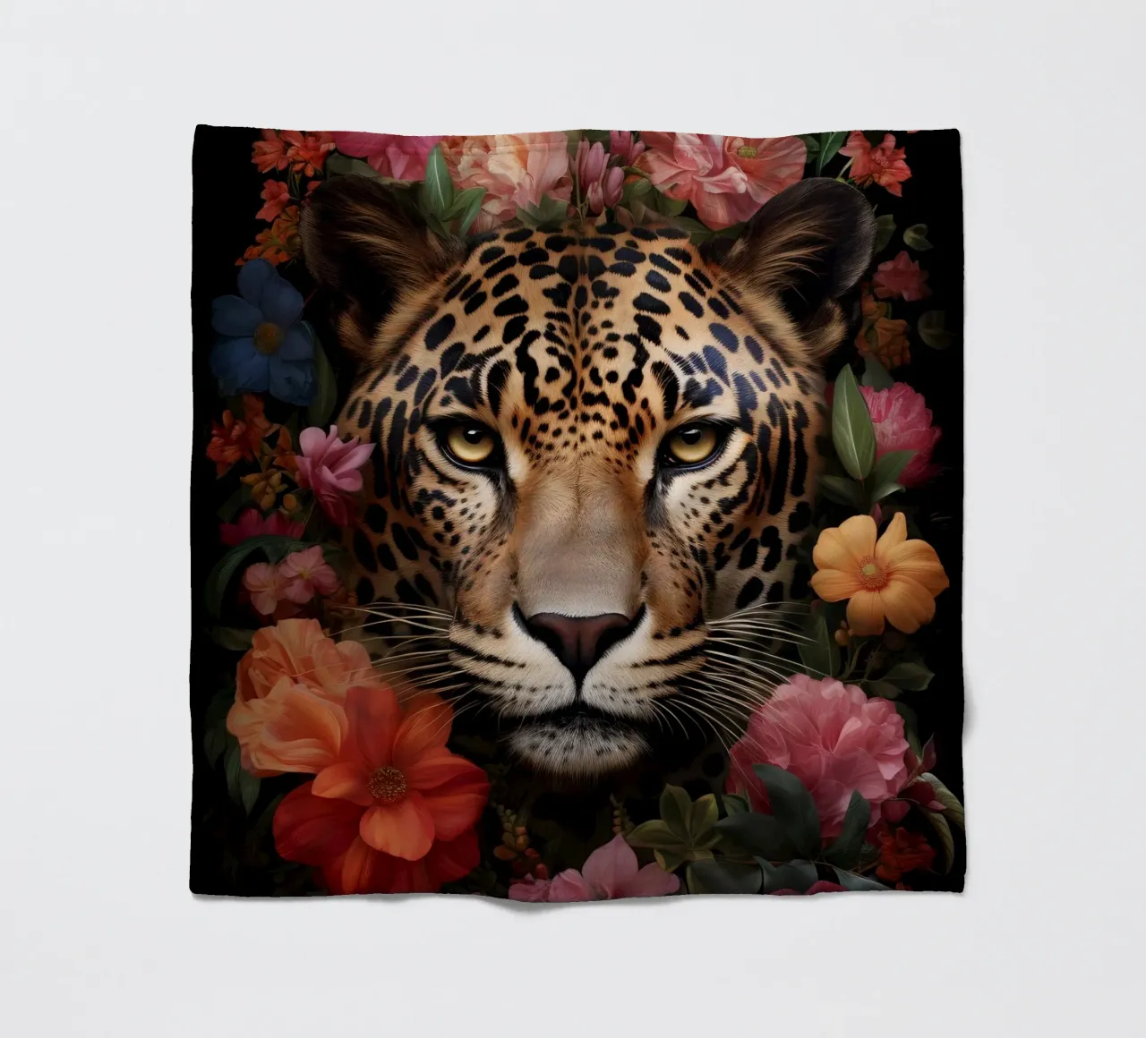 Leopard Flowers 3 coperta in pile da Mateo