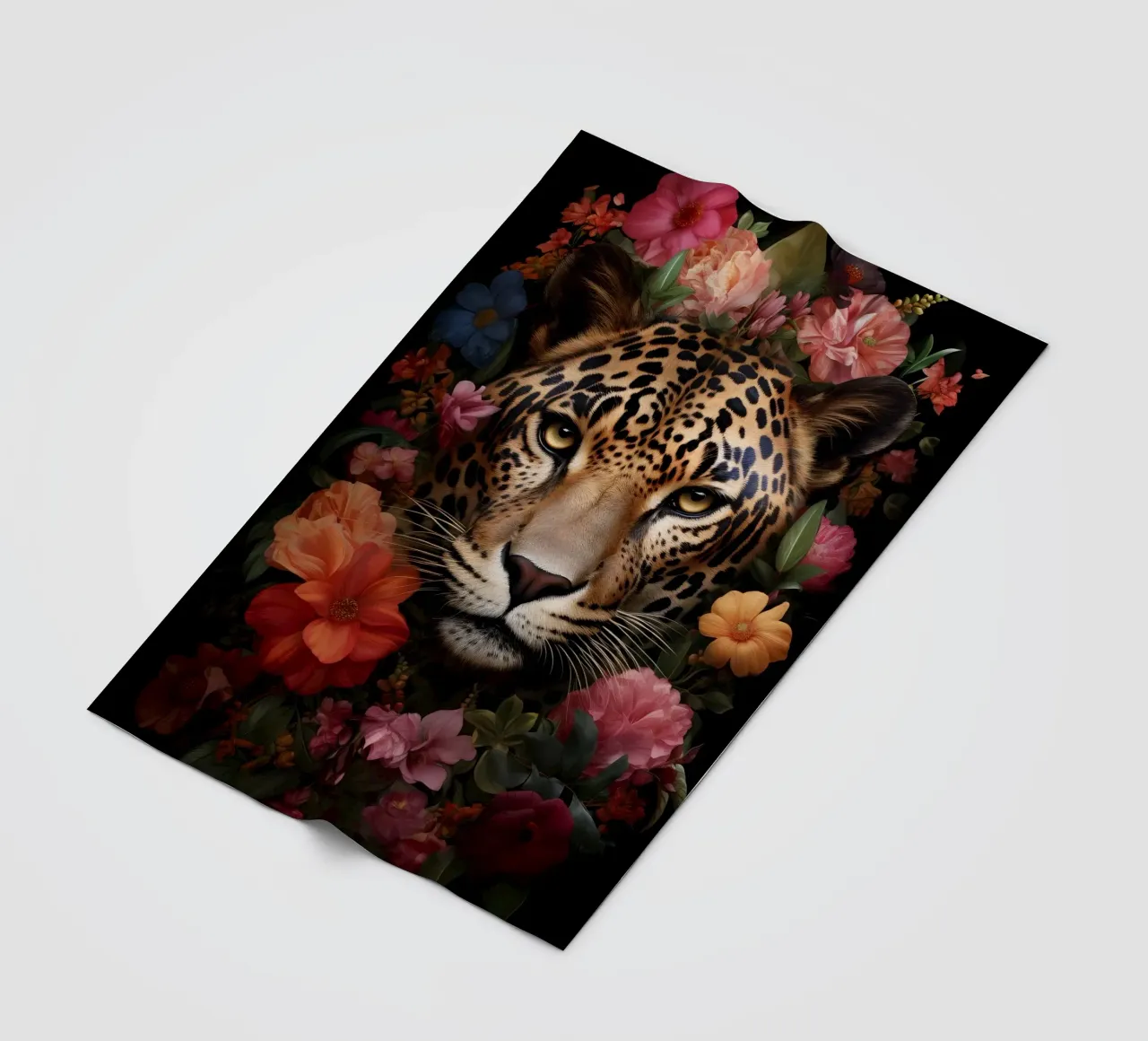 Leopard Flowers 3 coperta in pile da Mateo