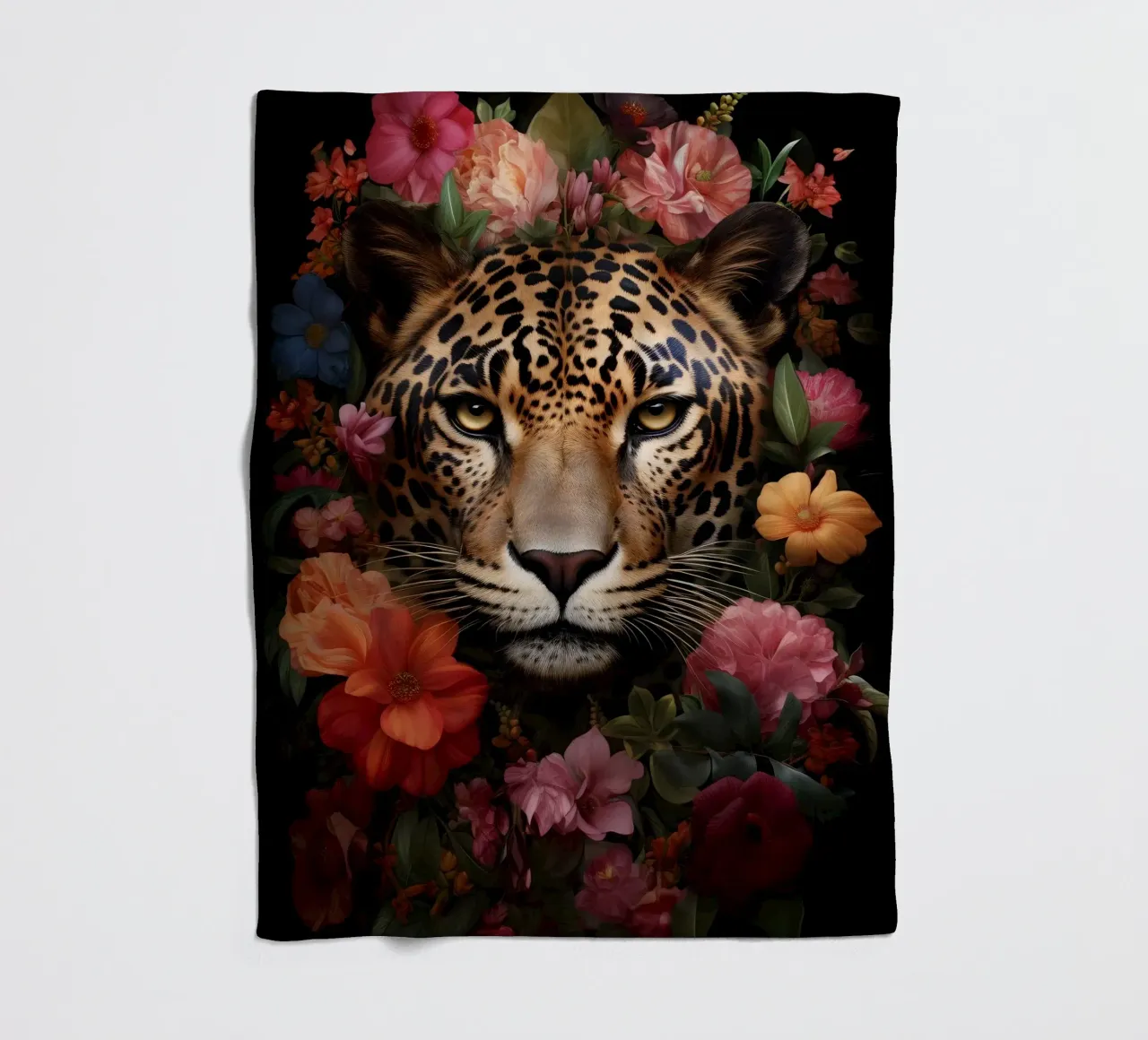 Leopard Flowers 3 coperta in pile da Mateo