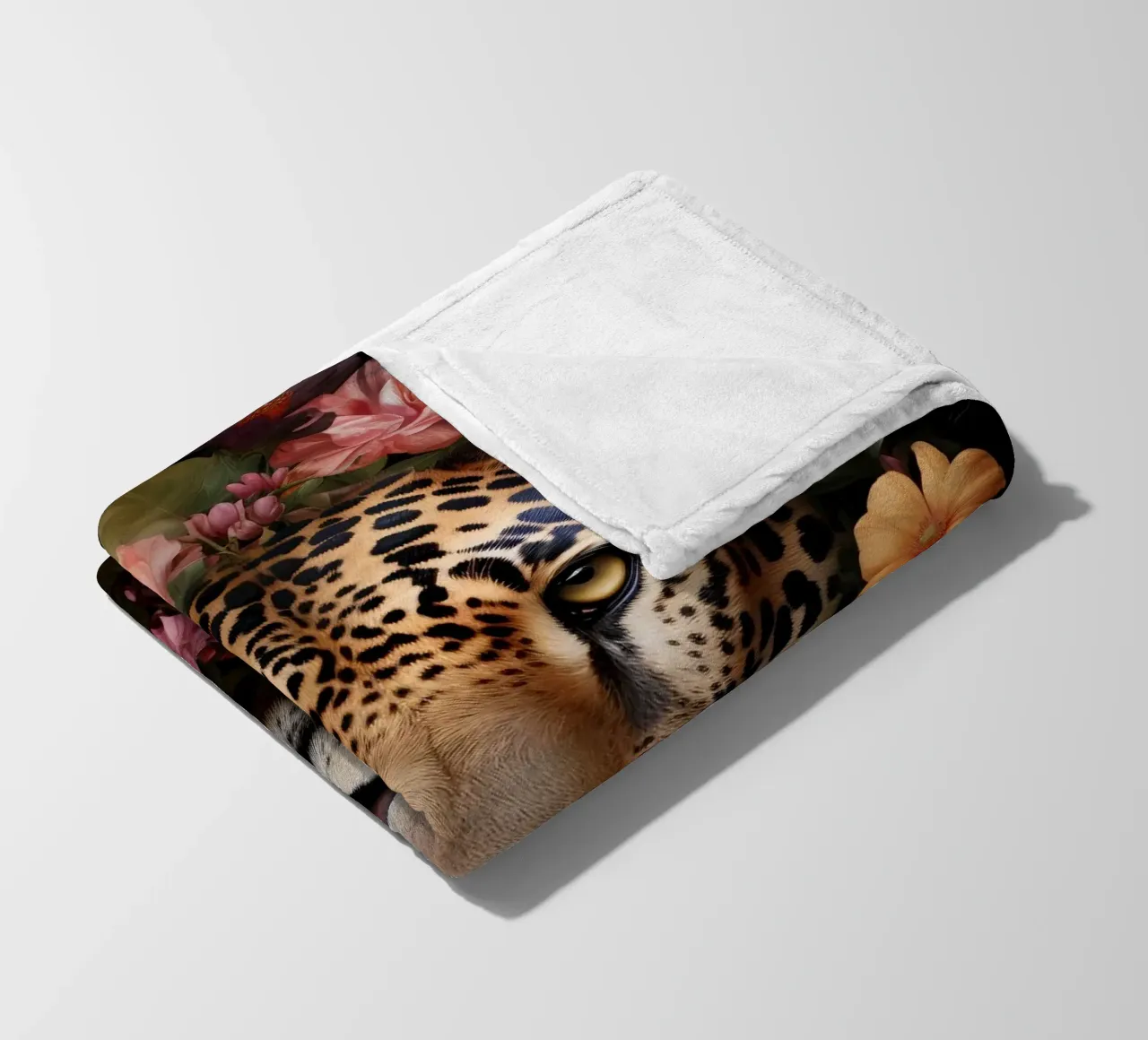 Leopard Flowers 3 coperta in pile da Mateo