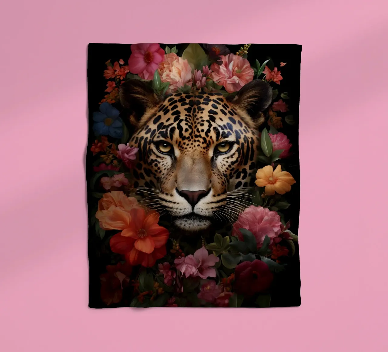 Leopard Flowers 3 coperta in pile da Mateo