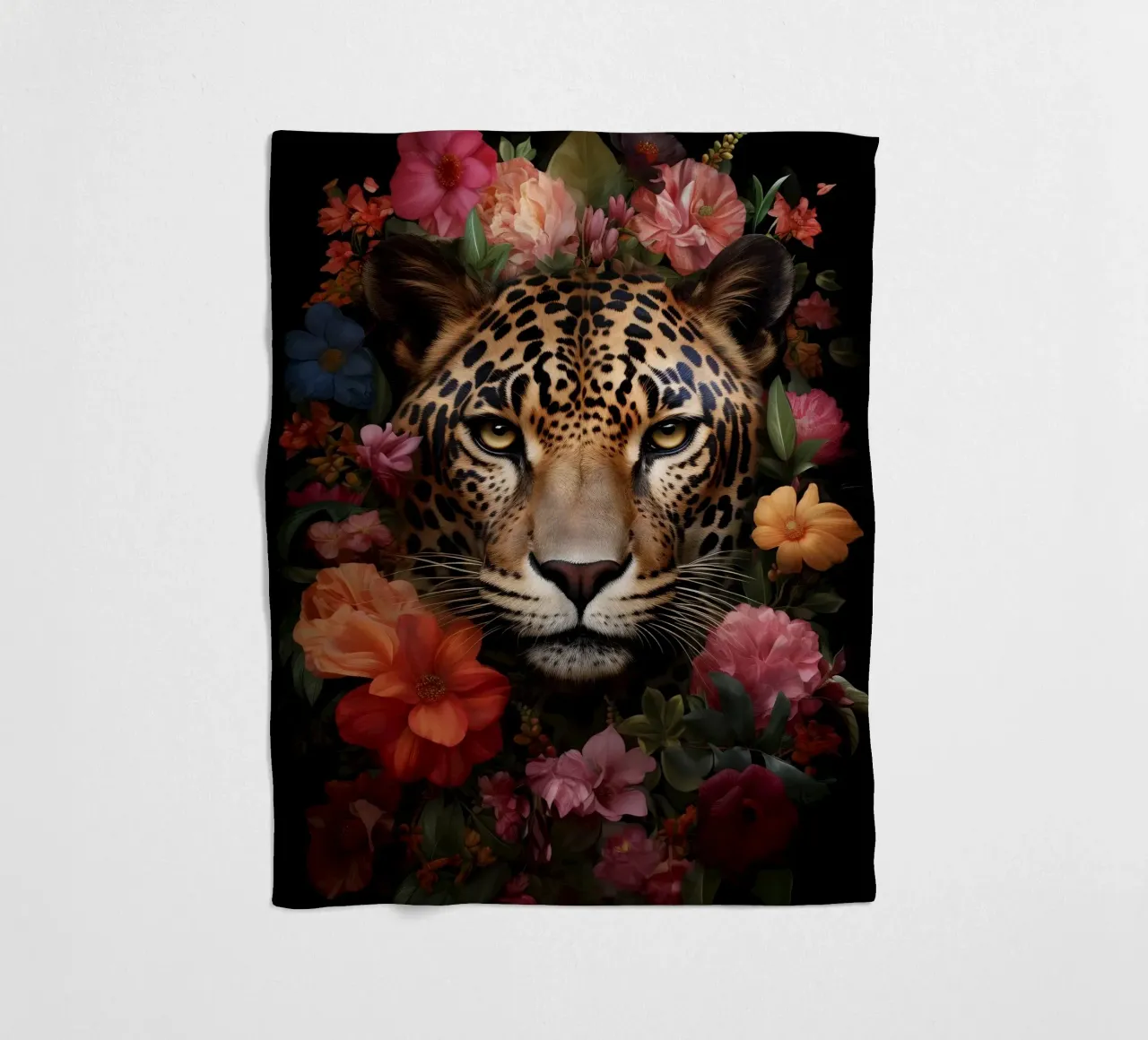 Leopard Flowers 3 coperta in pile da Mateo