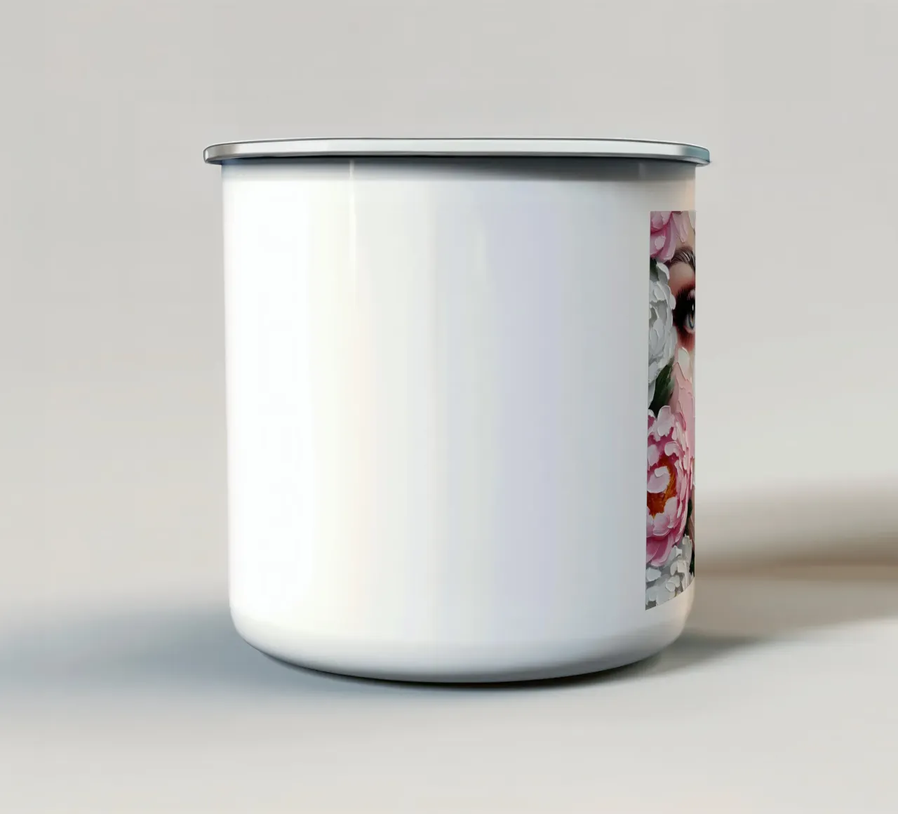 RITRATTO DI PEONIE ROSA tazza in smalto da ARTOMATIC