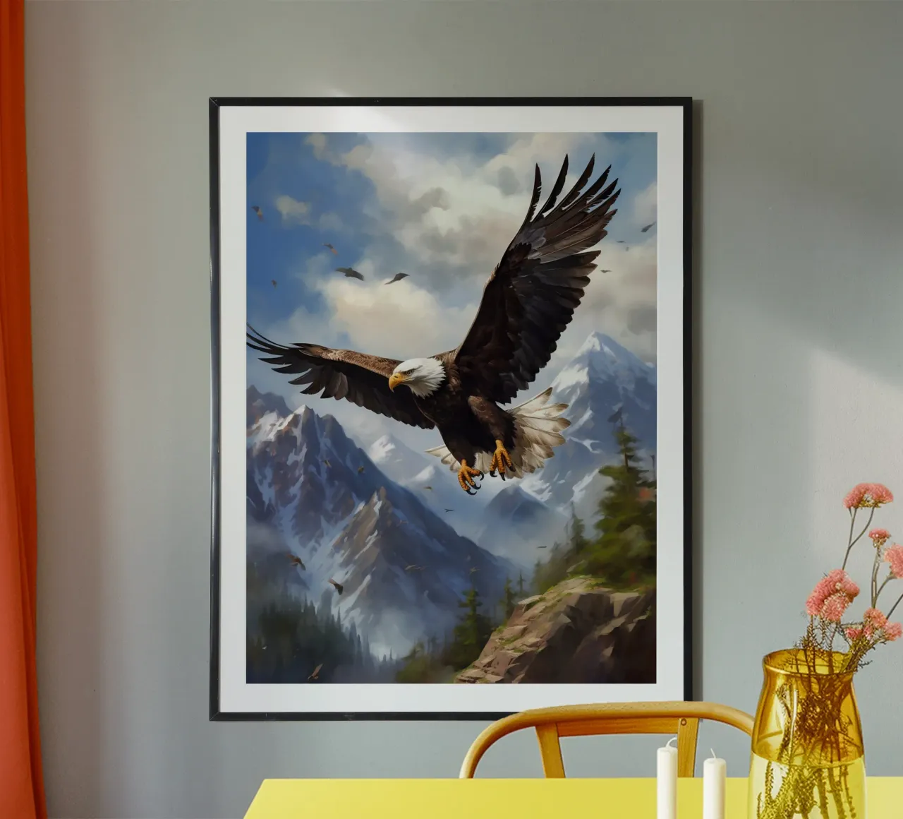 Eagle Mountains poster con telaio in legno da Mateo