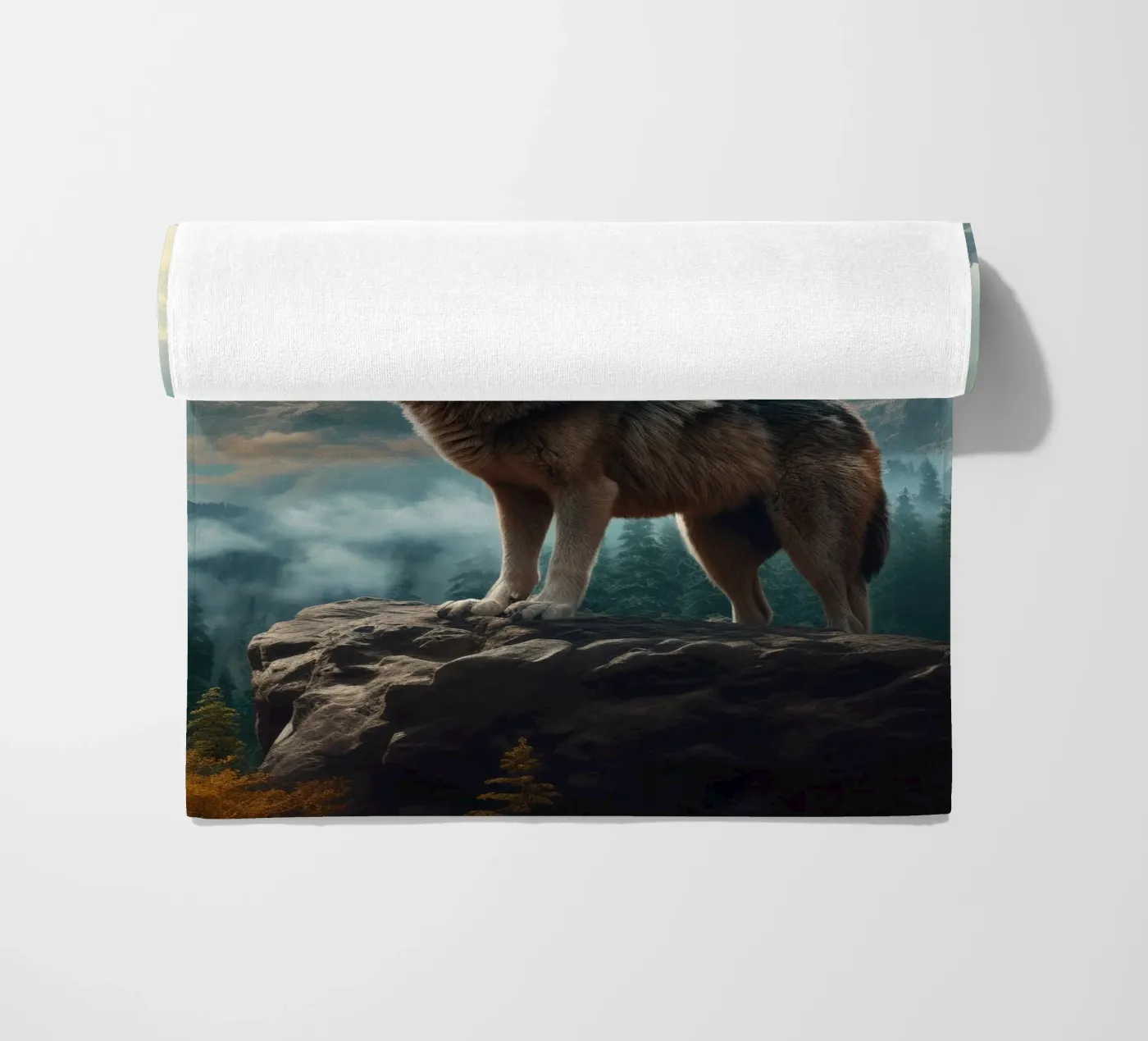 Wolf Mountains beach towel by Mateo