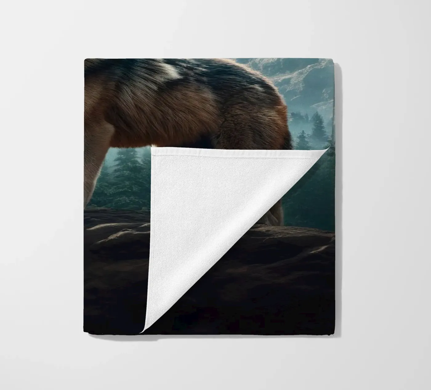 Wolf Mountains beach towel by Mateo