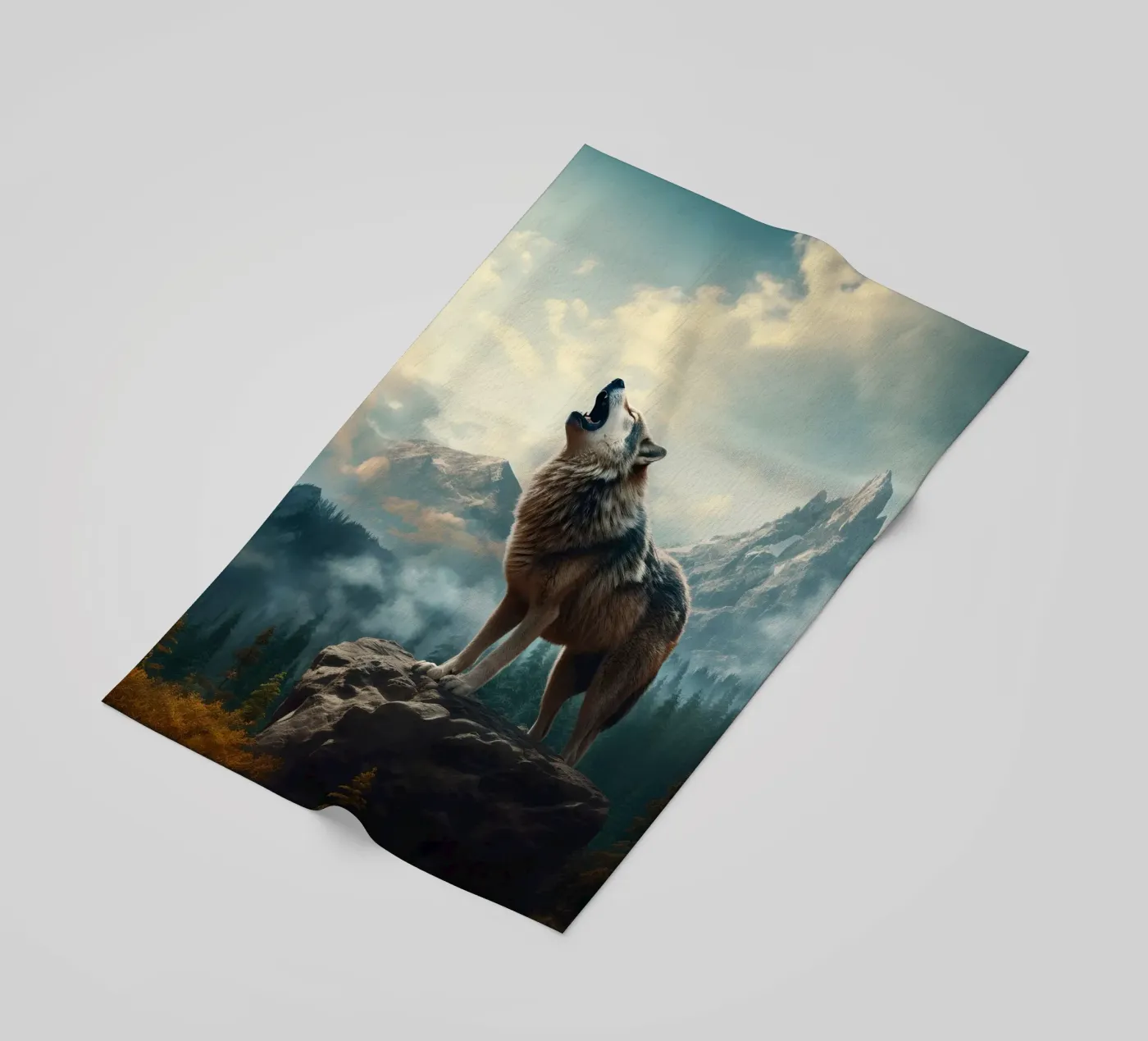 Wolf Mountains beach towel by Mateo