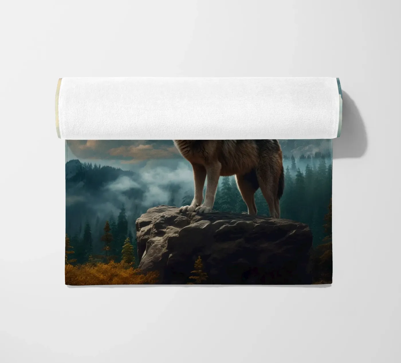 Wolf Mountains beach towel by Mateo