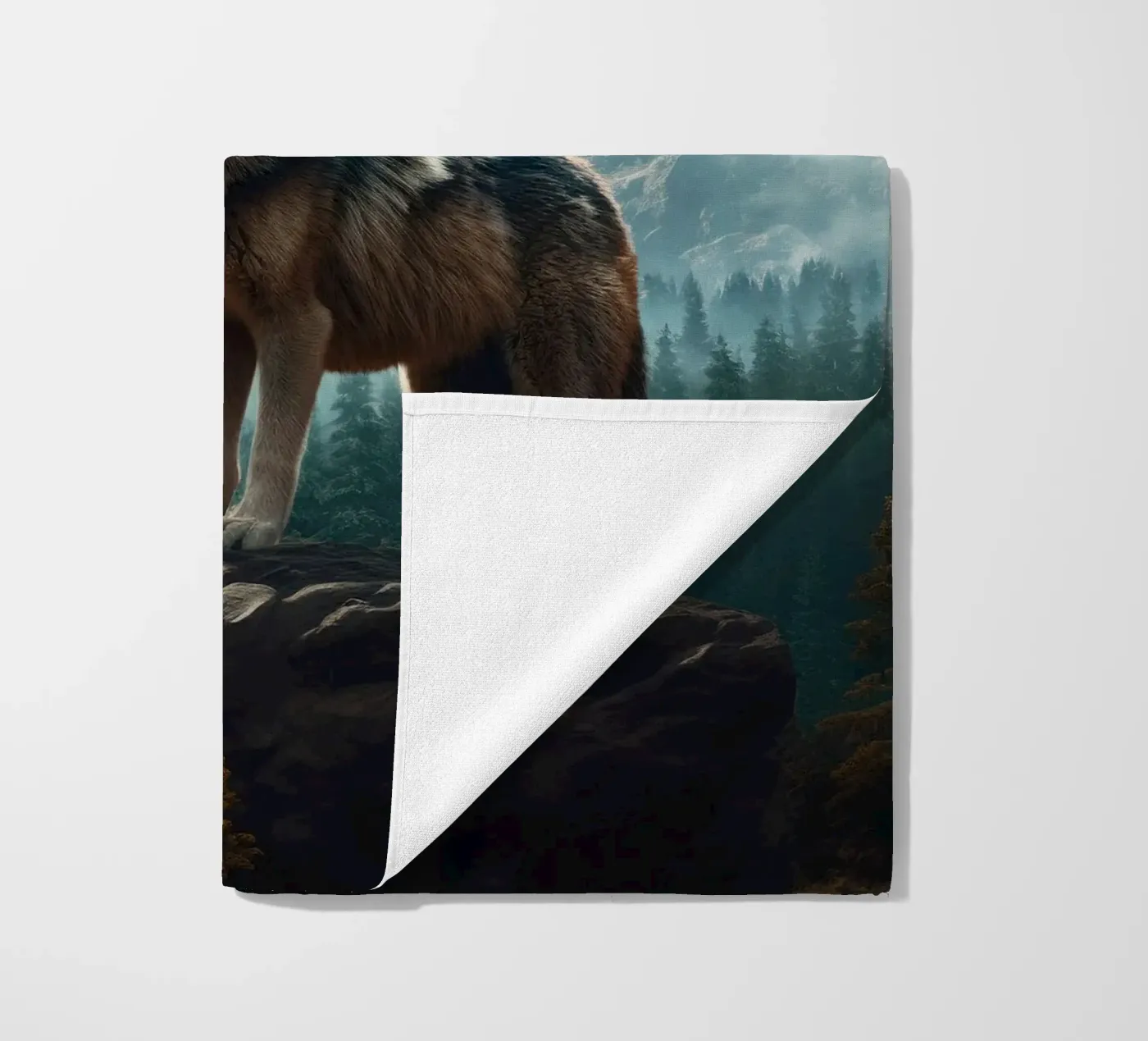 Wolf Mountains beach towel by Mateo