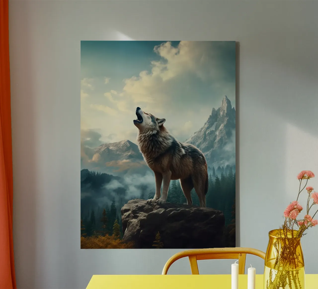 Wolf Mountains canvas van Mateo