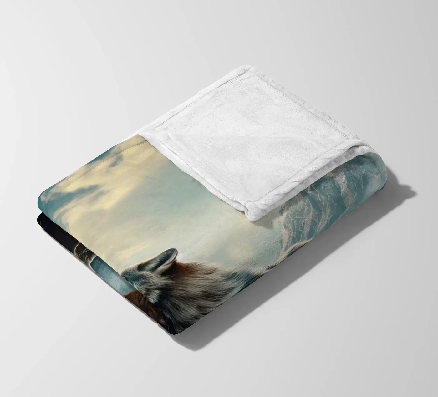 Wolf Mountains fleece blanket by Mateo