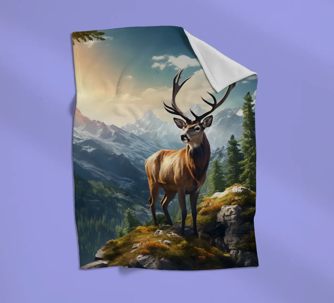 Deer Mountains Fleecedecke von Mateo