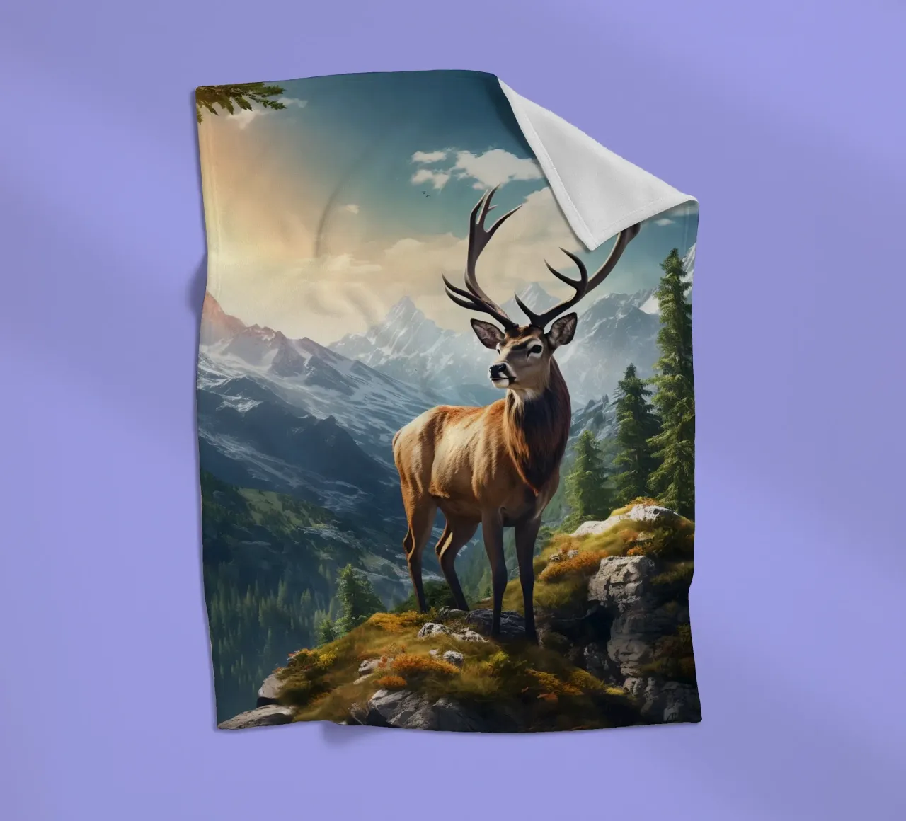 Deer Mountains fleecedeken van Mateo