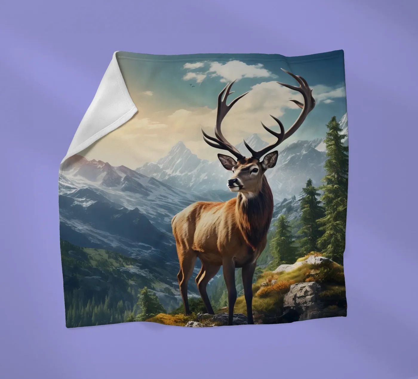 Deer Mountains Fleecedecke von Mateo