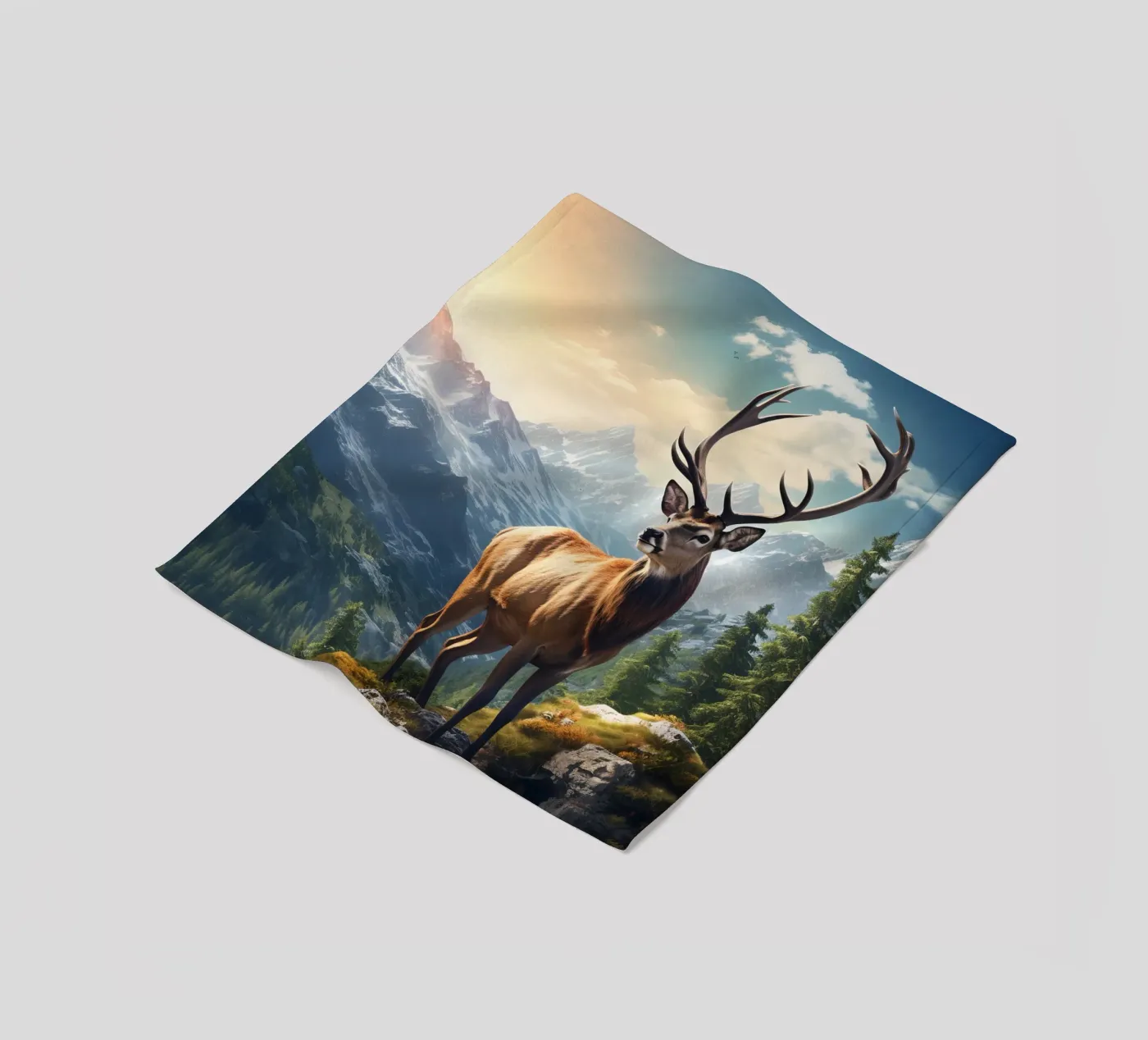 Deer Mountains Fleecedecke von Mateo