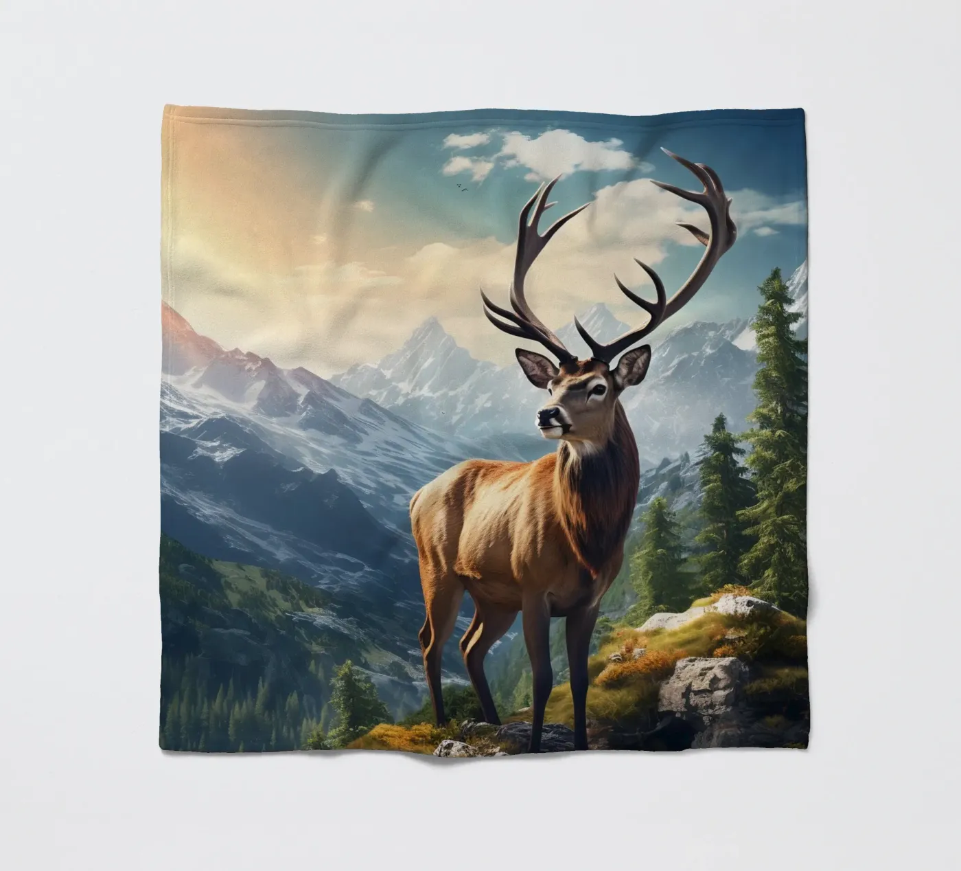 Deer Mountains Fleecedecke von Mateo