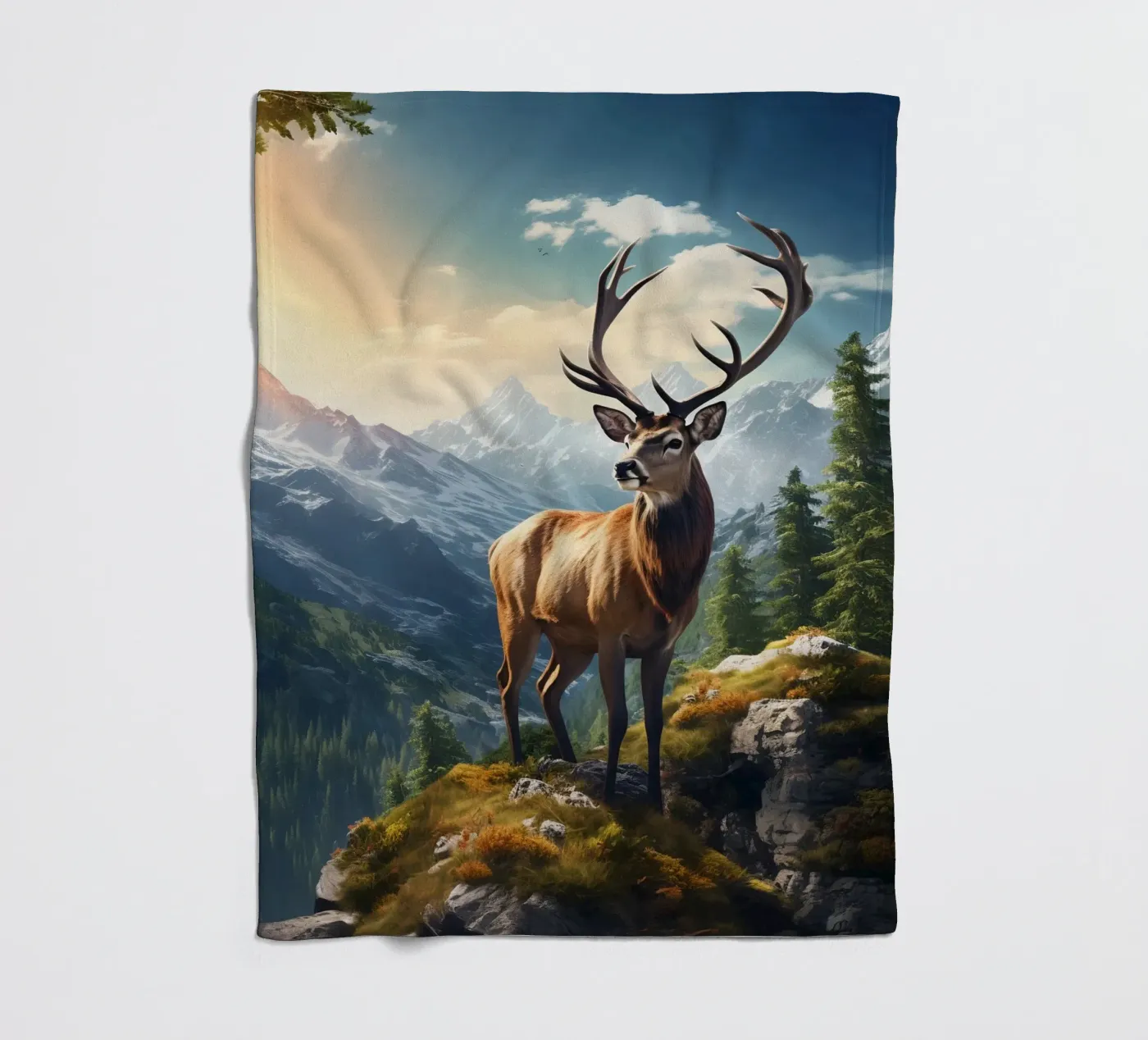 Deer Mountains Fleecedecke von Mateo