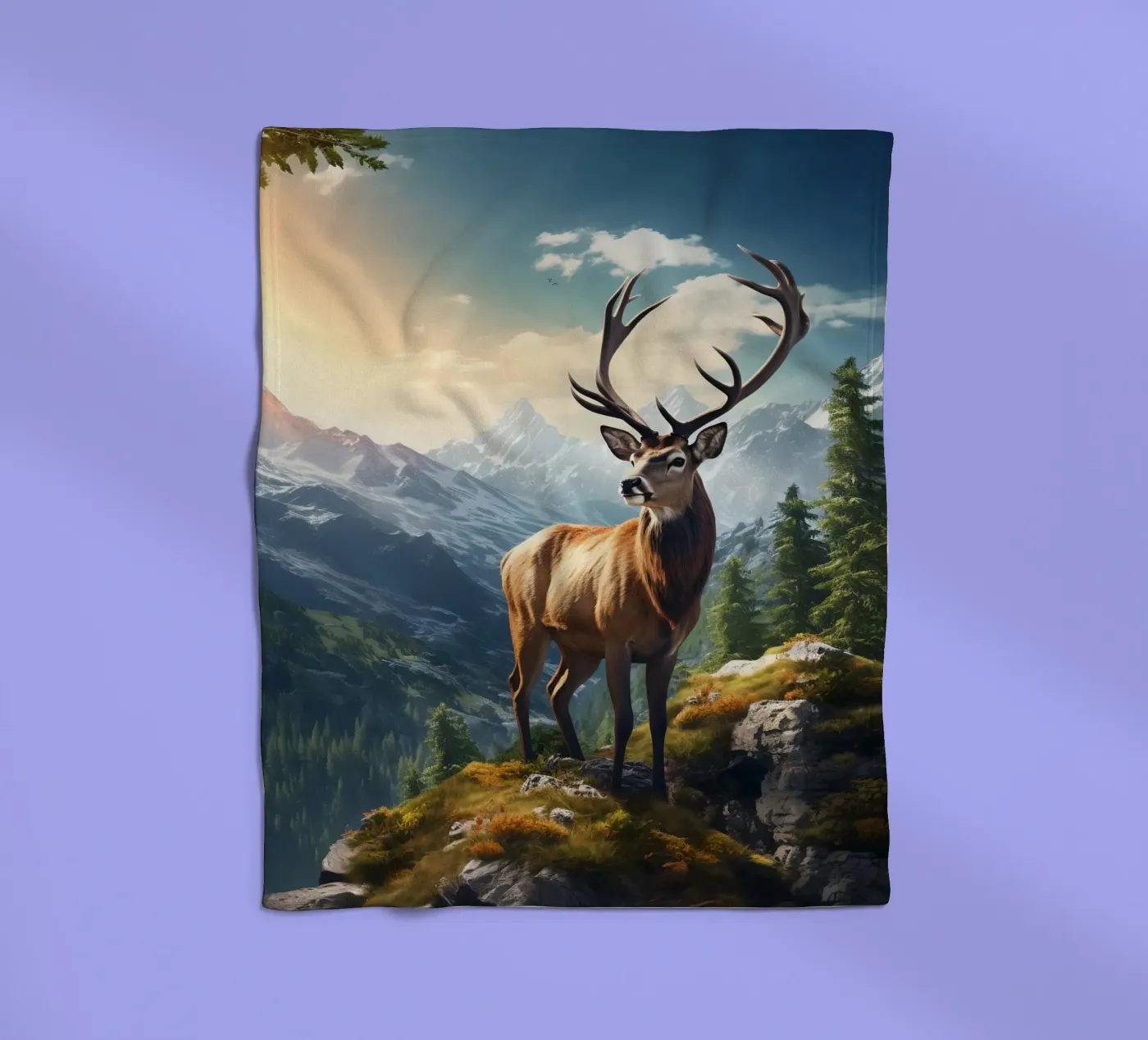 Deer Mountains Fleecedecke von Mateo
