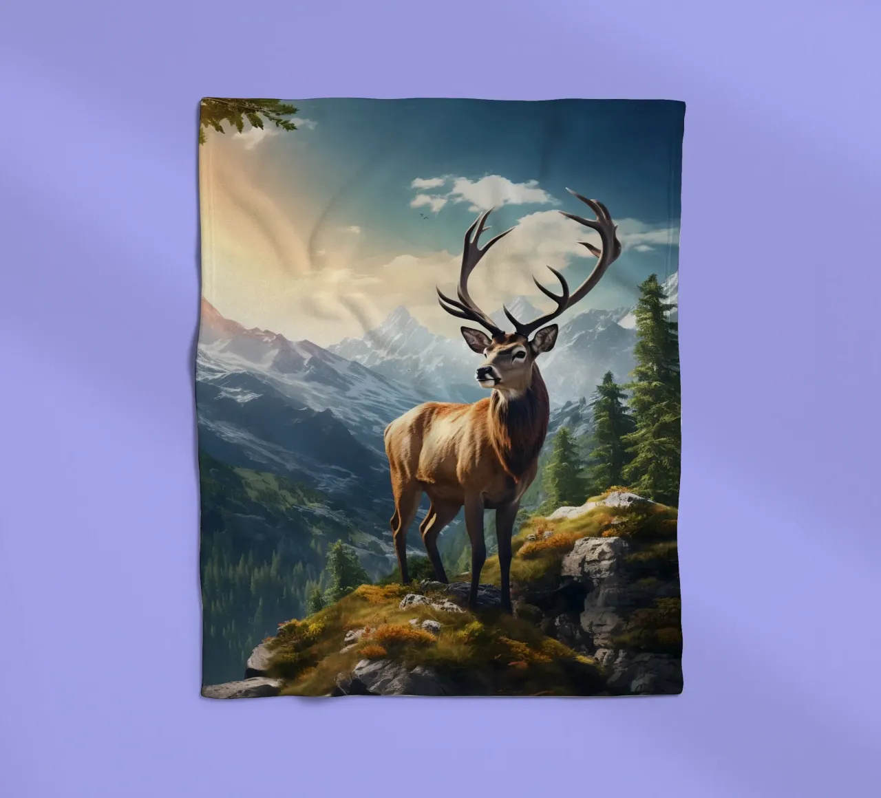 Deer Mountains fleecedeken van Mateo