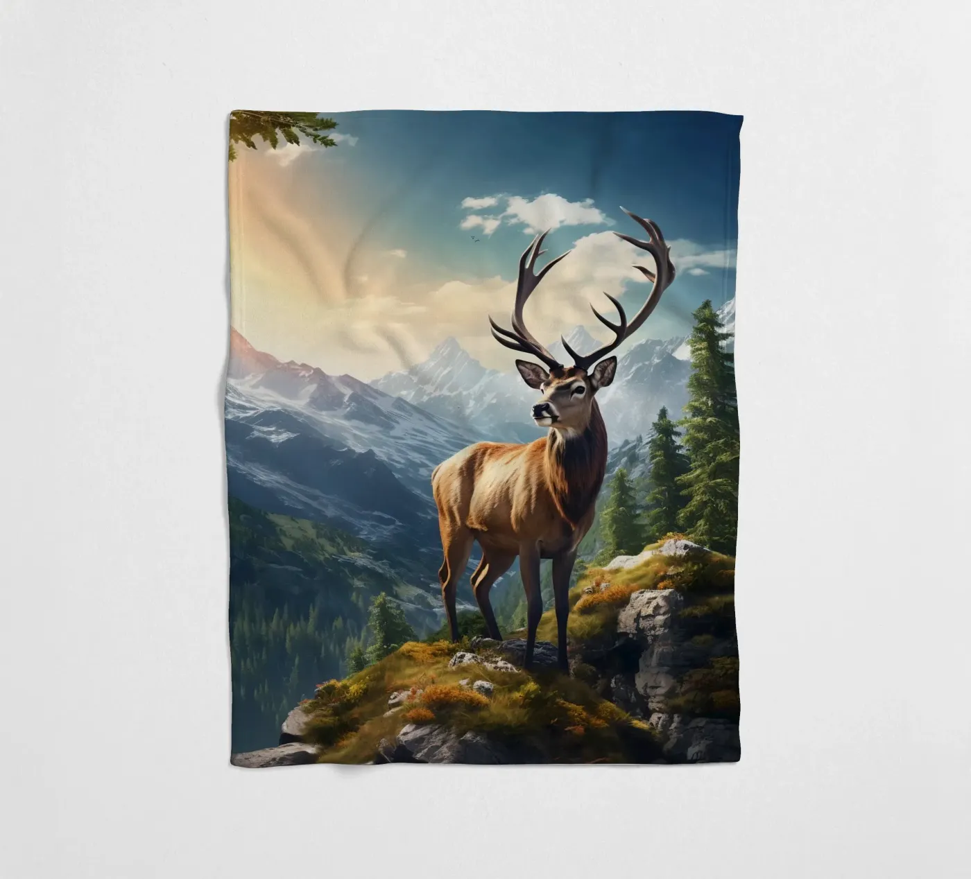 Deer Mountains Fleecedecke von Mateo