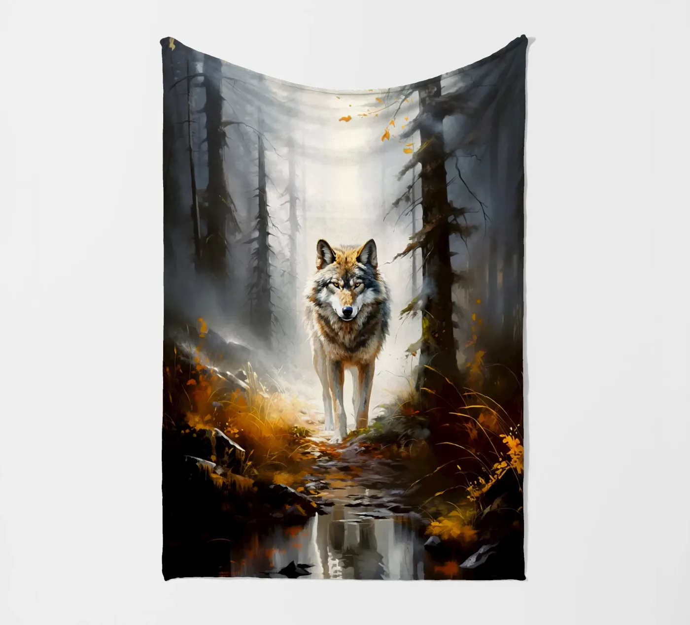 Wolf Forest fleece blanket by Mateo