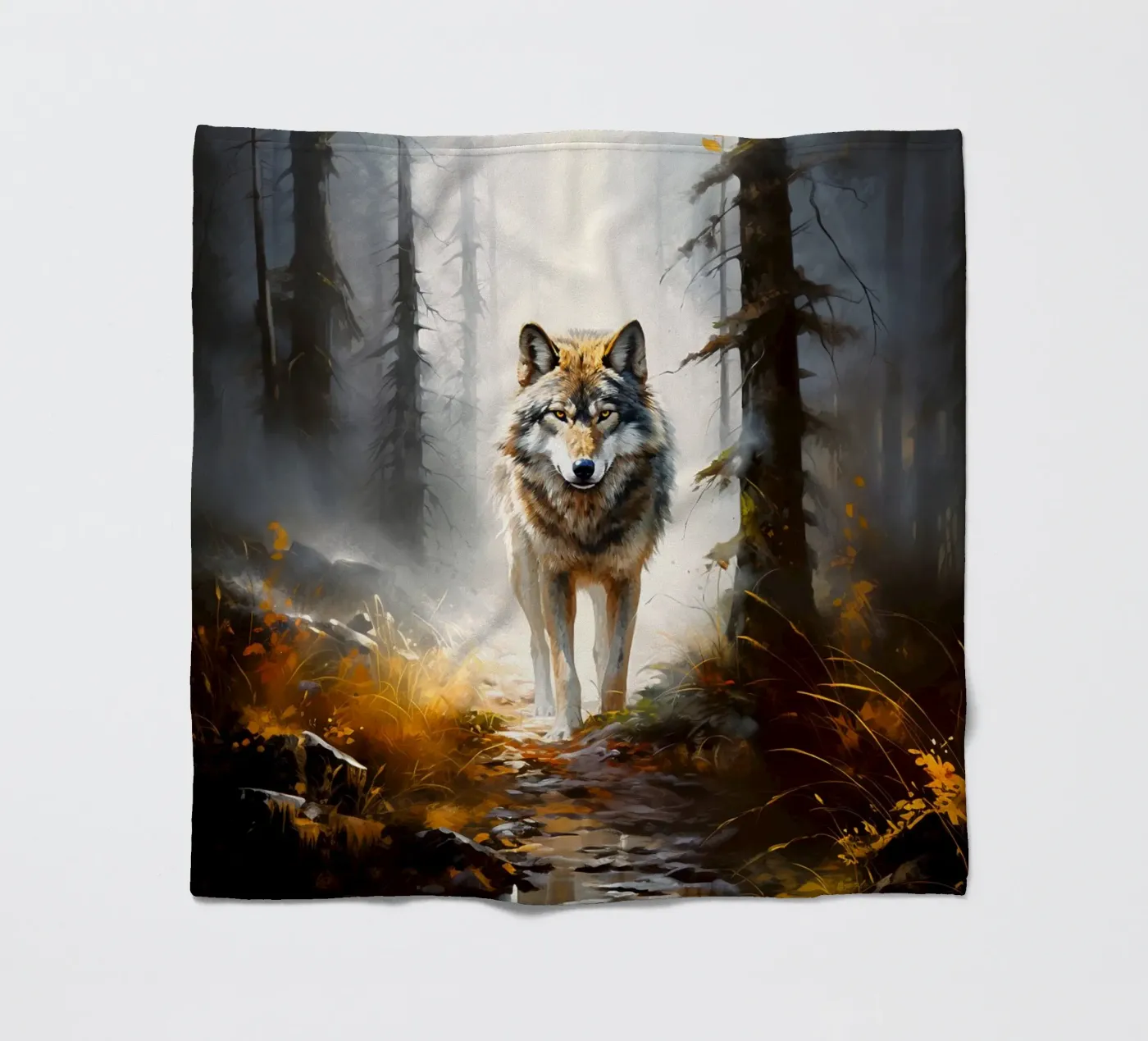 Wolf Forest fleece blanket by Mateo