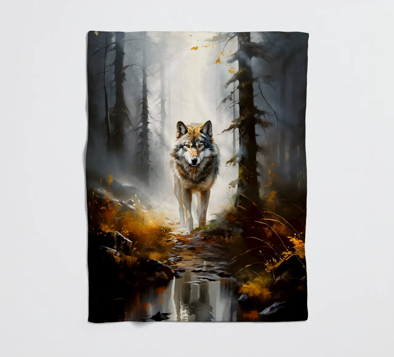 Wolf Forest Fleecedecke von Mateo