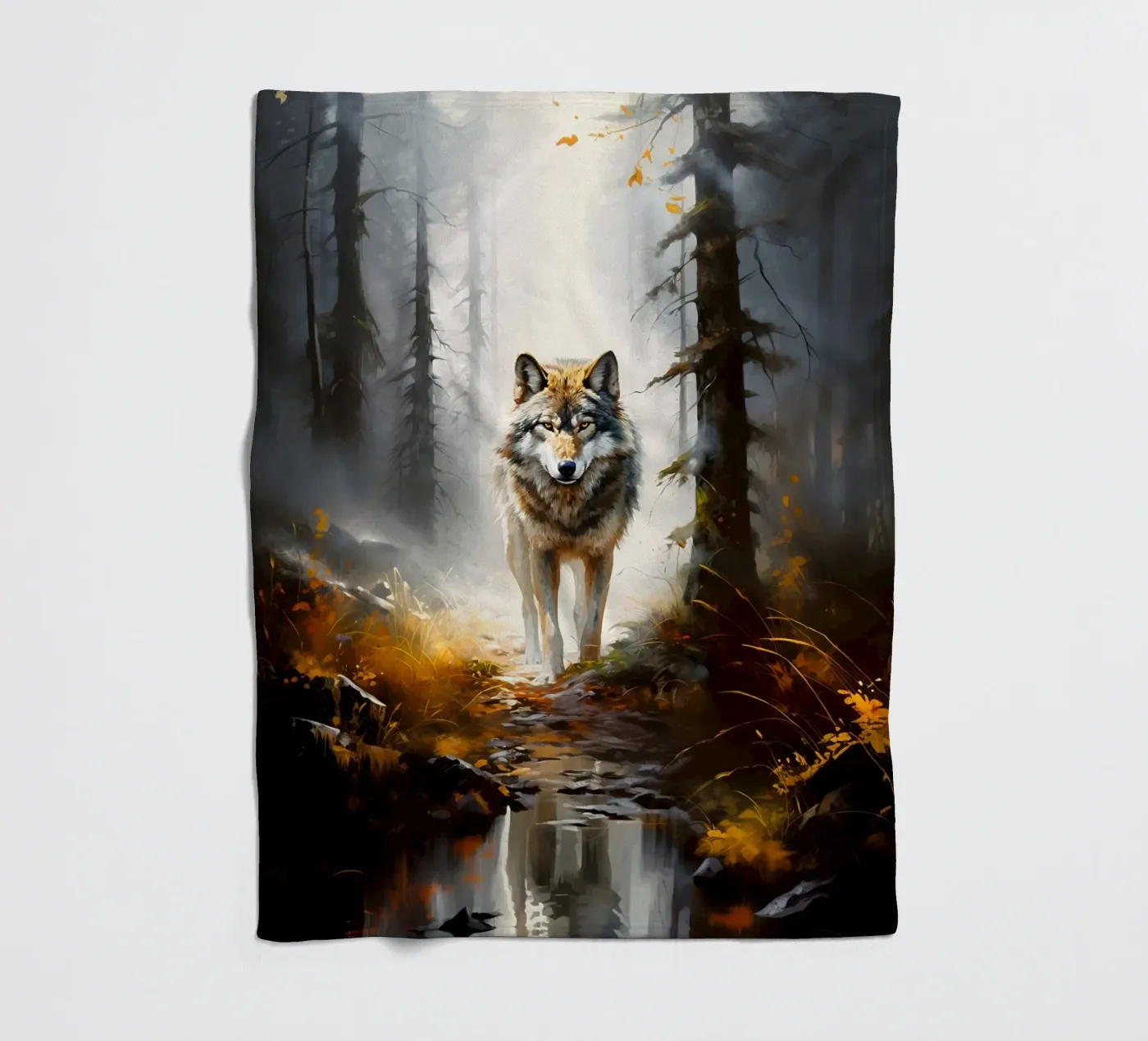 Wolf Forest fleece blanket by Mateo