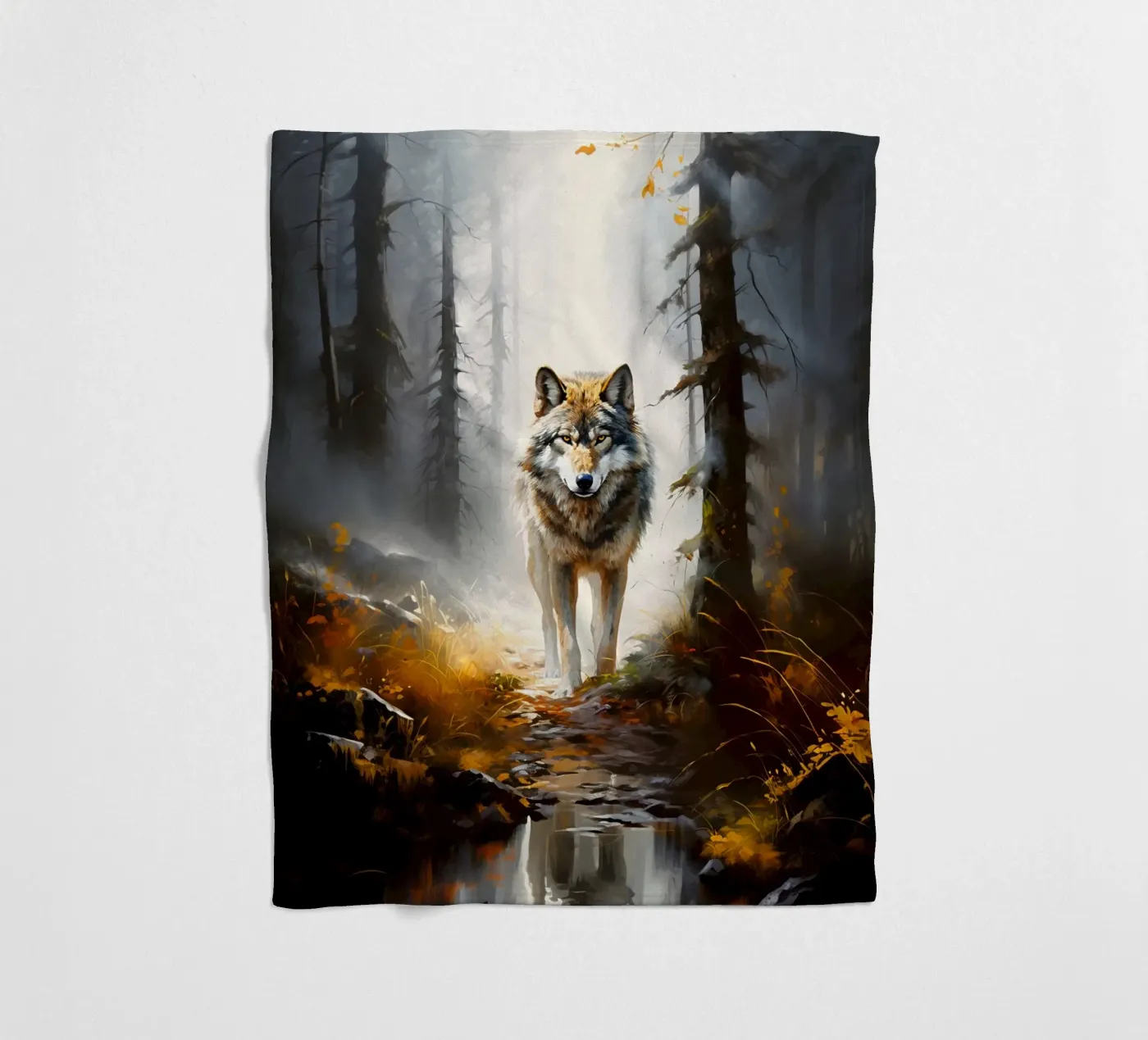 Wolf Forest fleece blanket by Mateo
