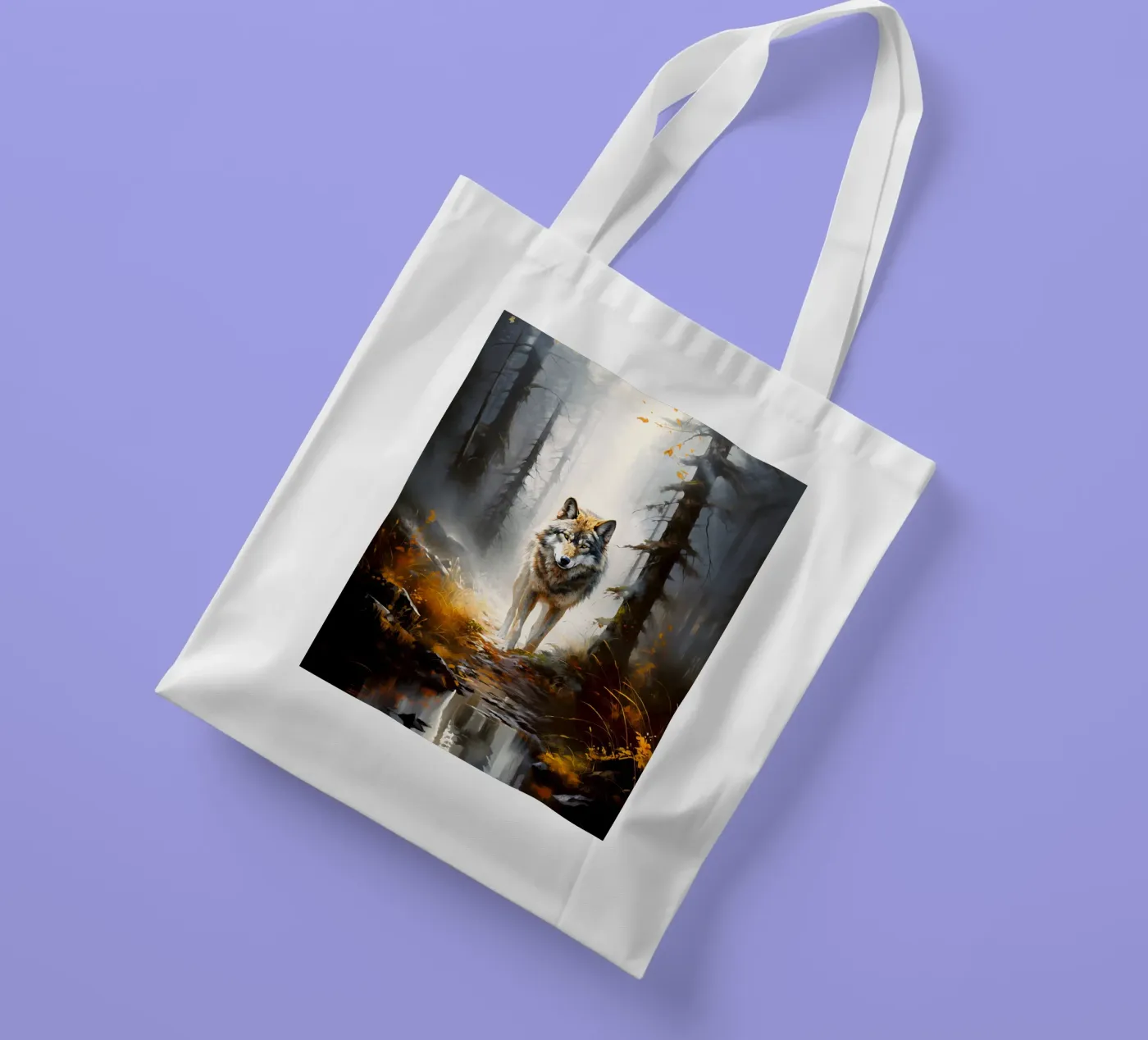 Wolf Forest tote bag by Mateo