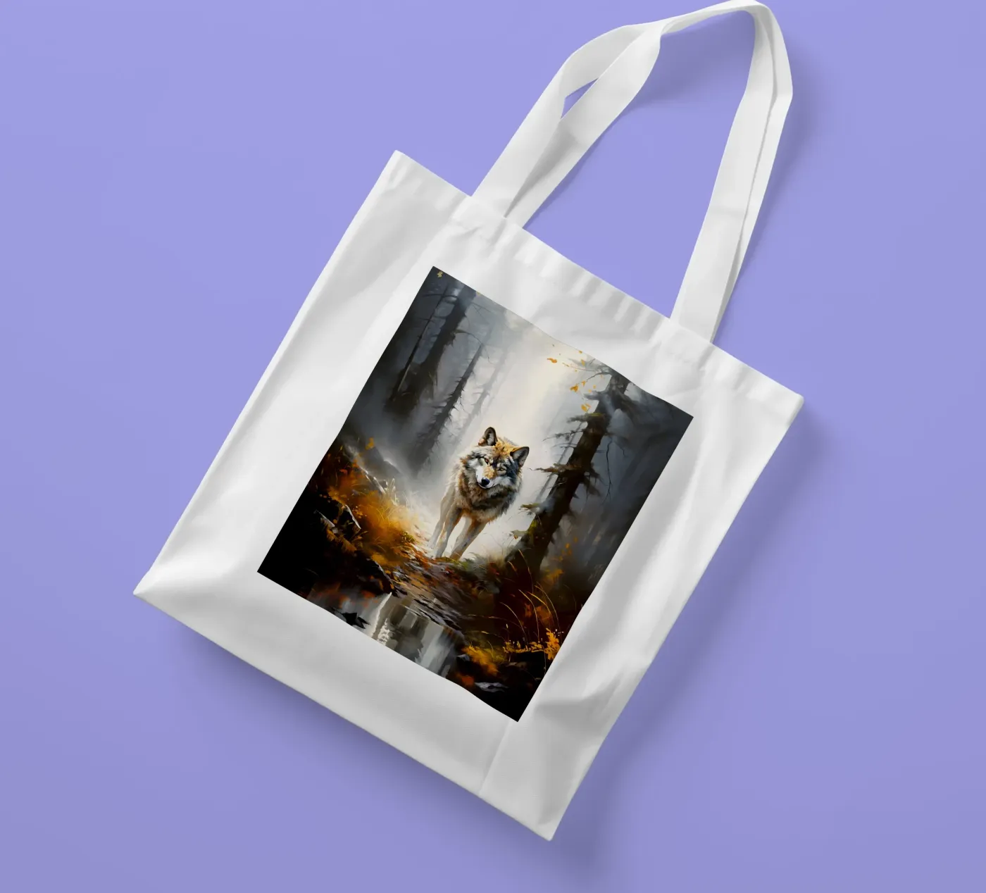 Wolf Forest tote bag by Mateo