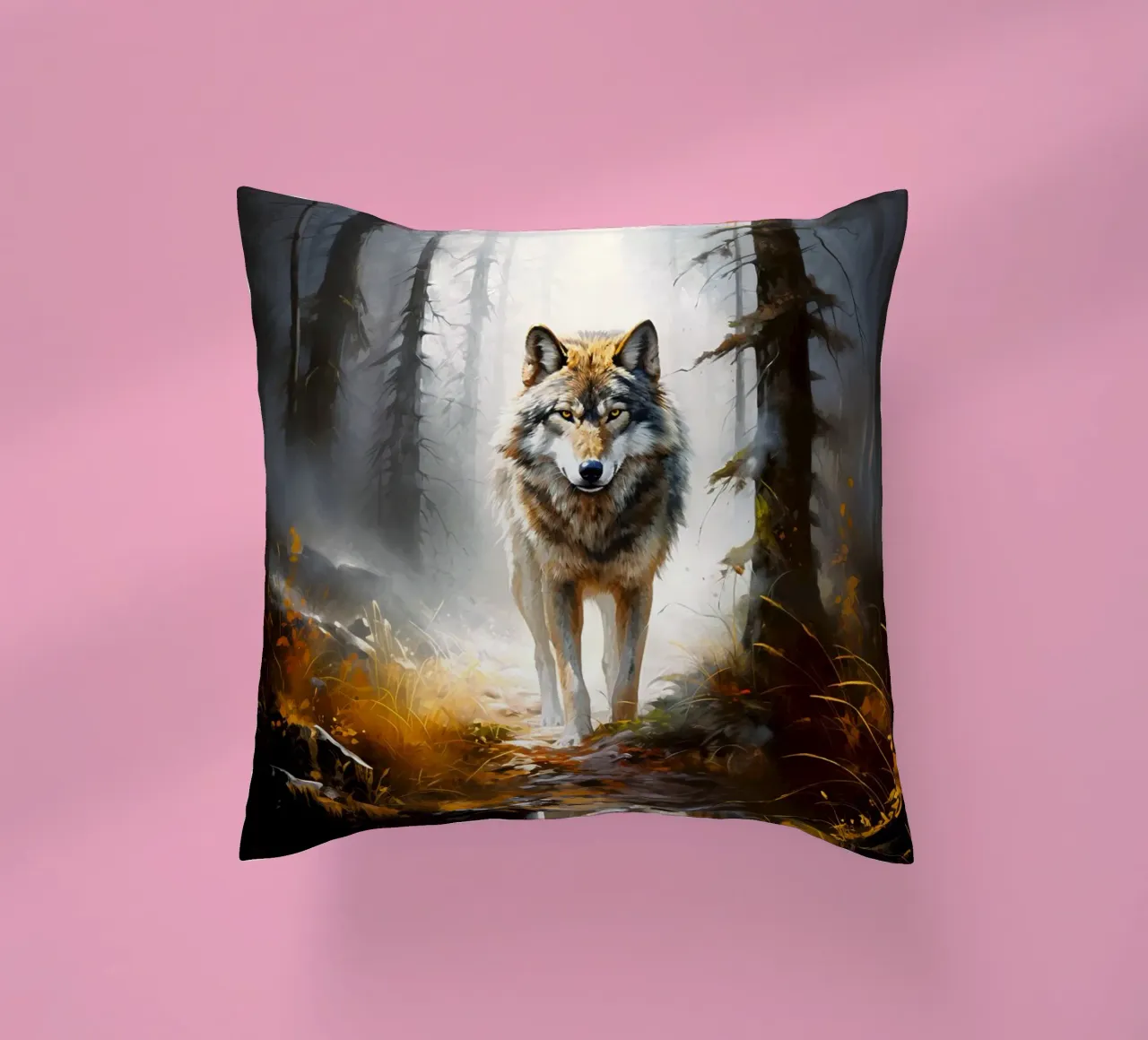 Wolf Forest decorative cushion by Mateo