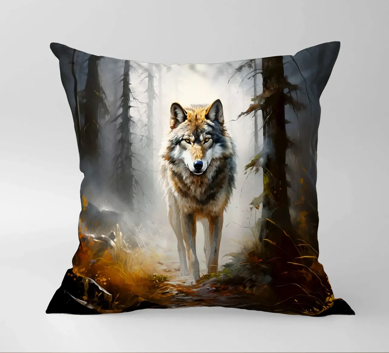 Wolf Forest decorative cushion by Mateo