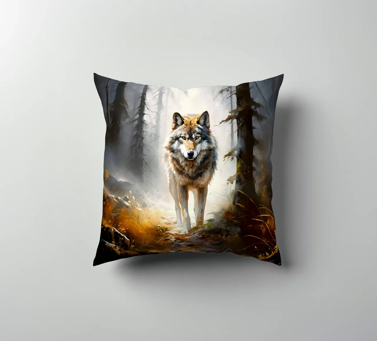 Wolf Forest decorative cushion by Mateo