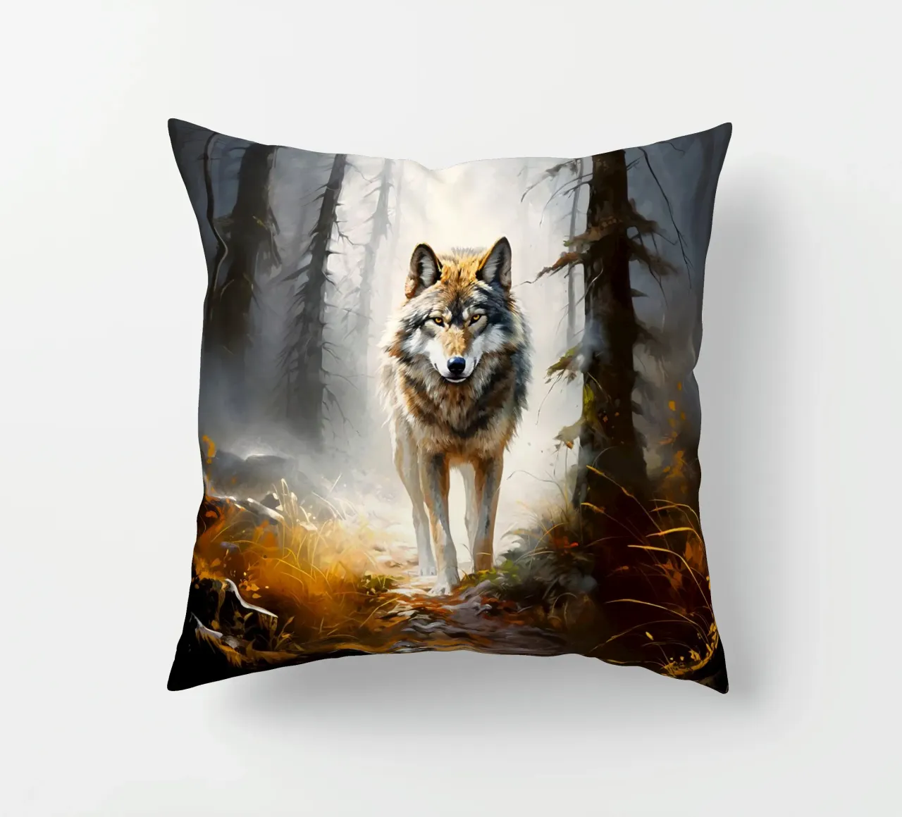 Wolf Forest decorative cushion by Mateo