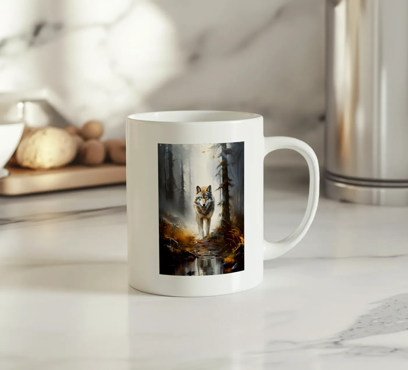Wolf Forest mug en céramique de Mateo