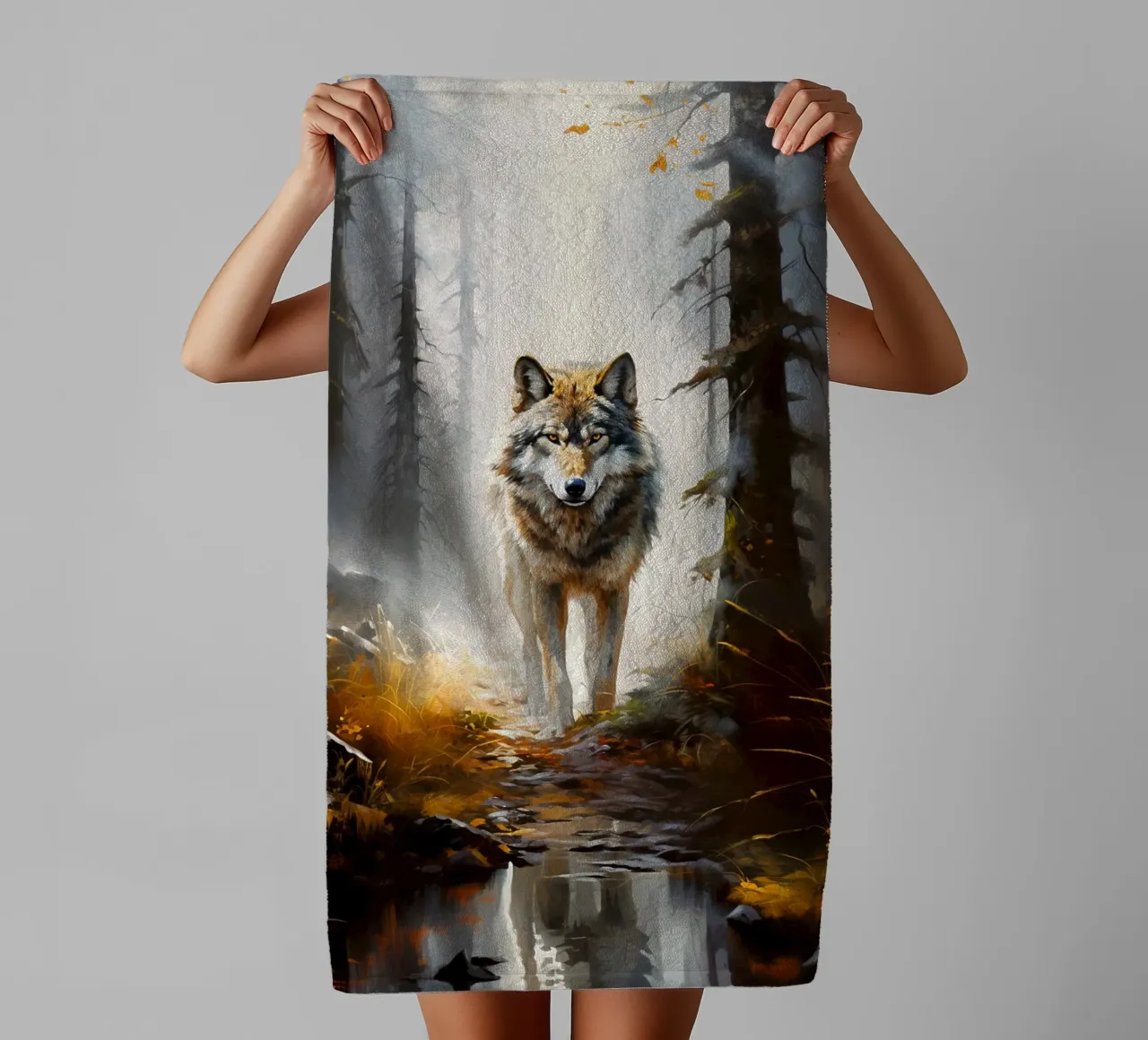Wolf Forest towel by Mateo