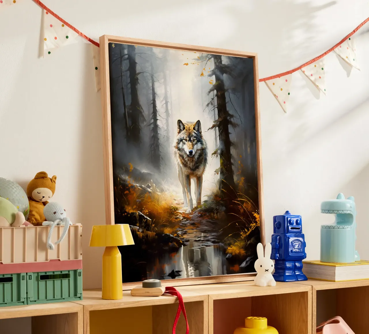 Wolf Forest canvas van Mateo