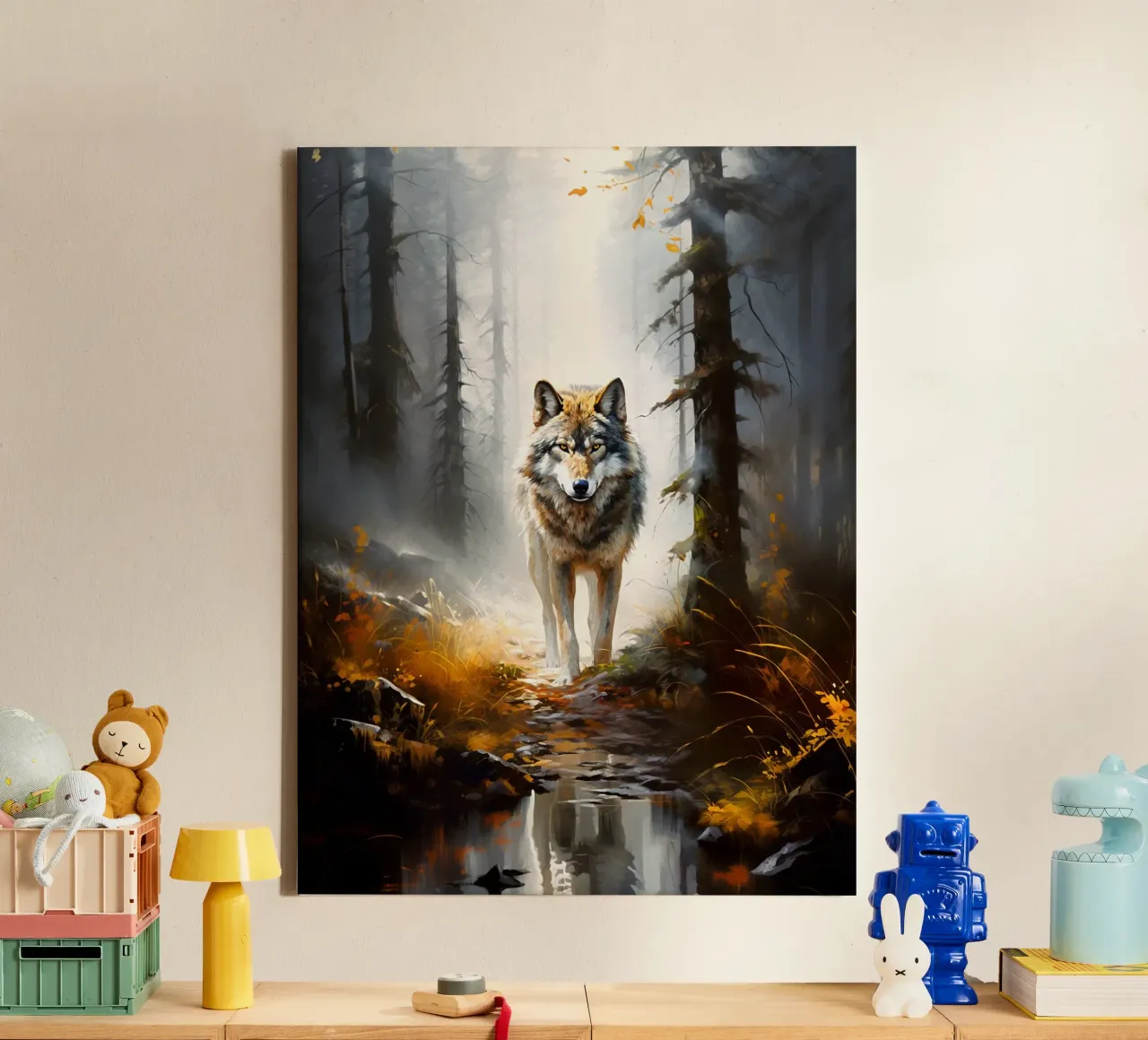 Wolf Forest canvas van Mateo