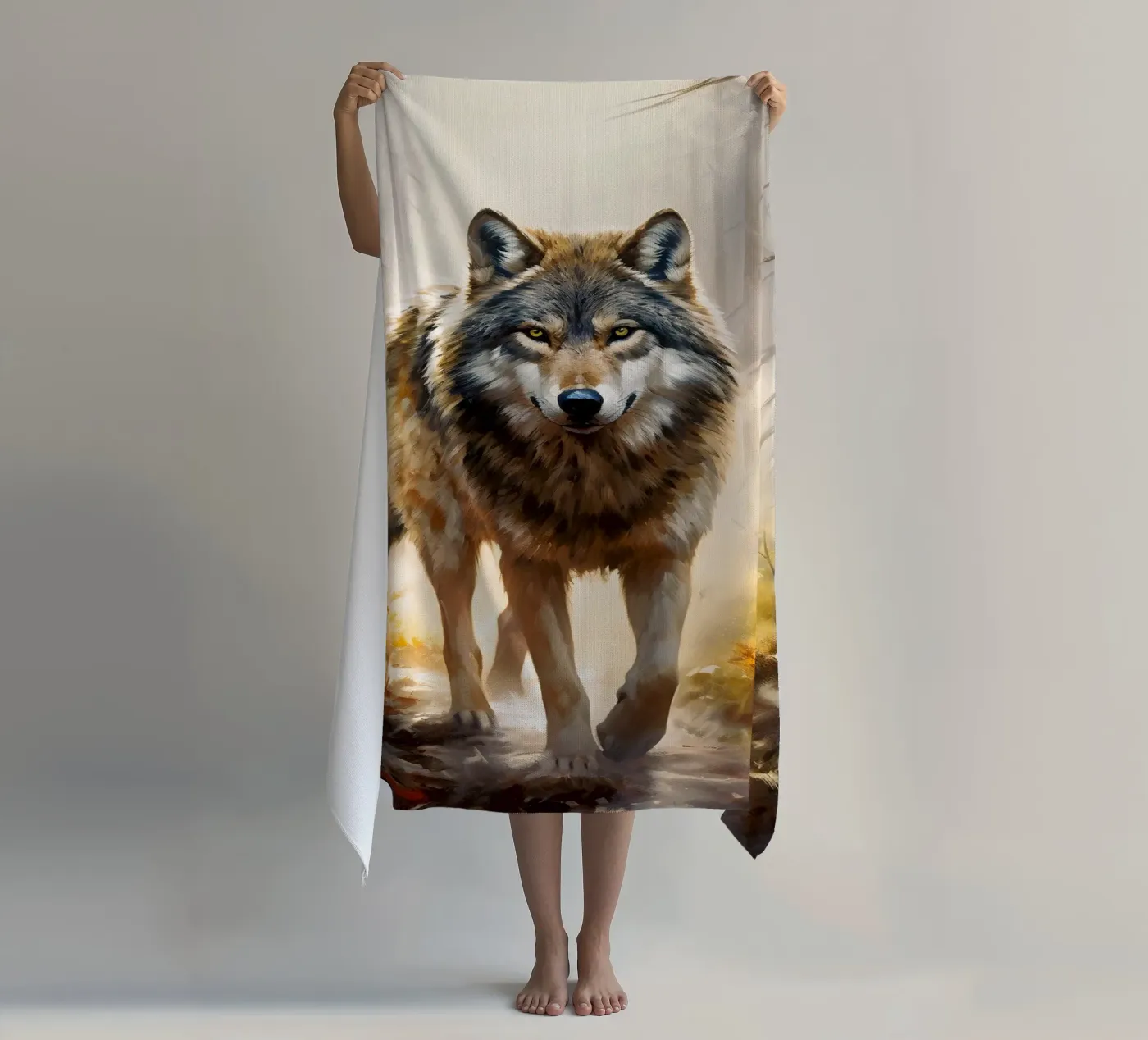 Wolf Forest 2 beach towel by Mateo