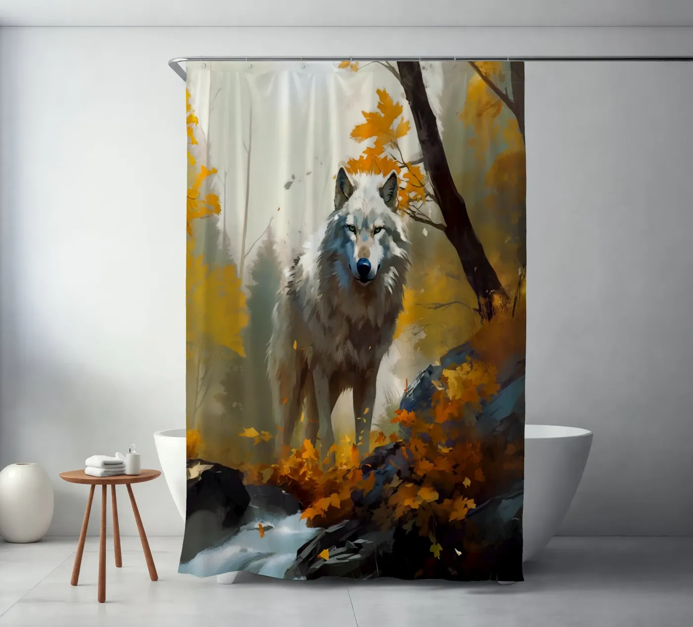 Wolf Forest 3 Duschvorhang von Mateo